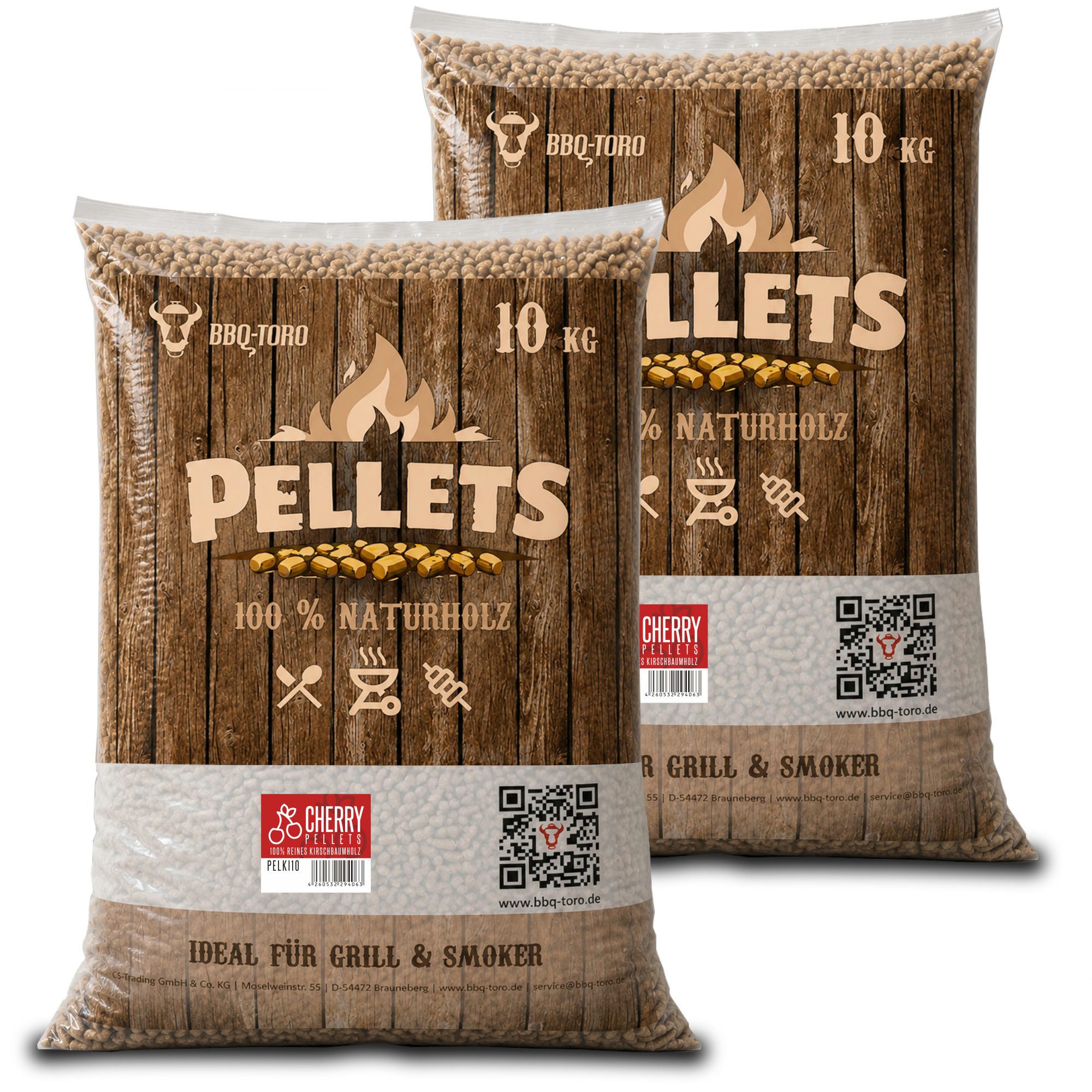 BBQ-Toro Holzpellets Cherry Pellets aus 100% Kirschbaumholz, 20 kg, 20.00 kg