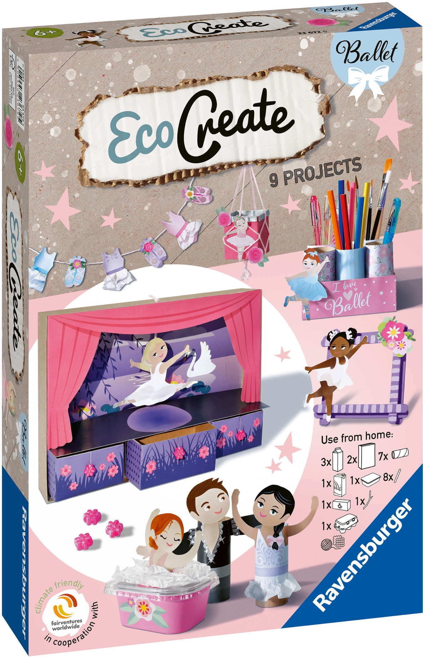 Ravensburger Kreativset Upcycling Basteln EcoCreate Midi Live like a Ballerina 23672