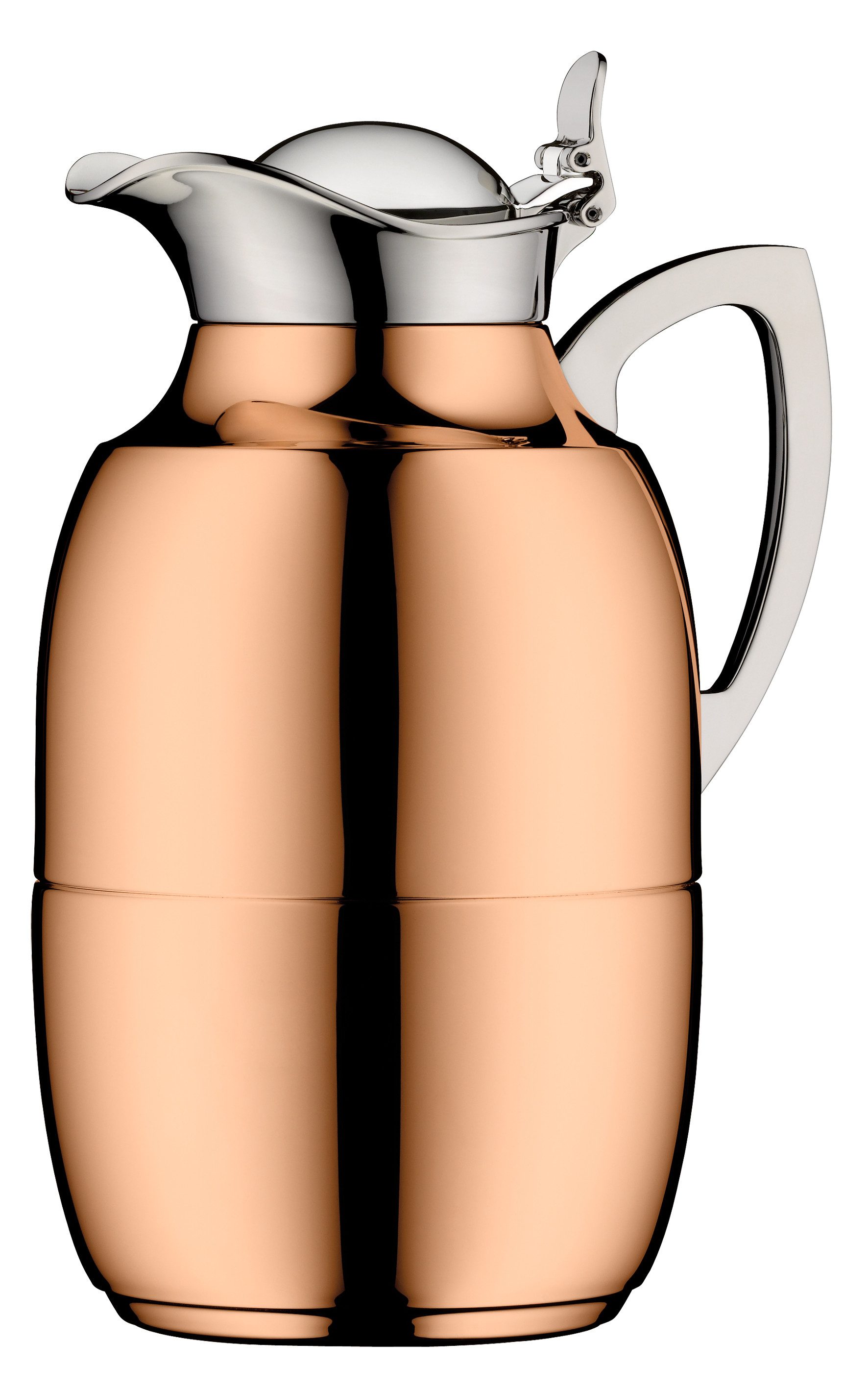 Alfi Isolierkanne JUWEL, mit Hartglaseinsatz, 1,00 l, (1-St), 12h heiß & 24 kalt, locker aufliegendes Scharnier-Deckelsystem