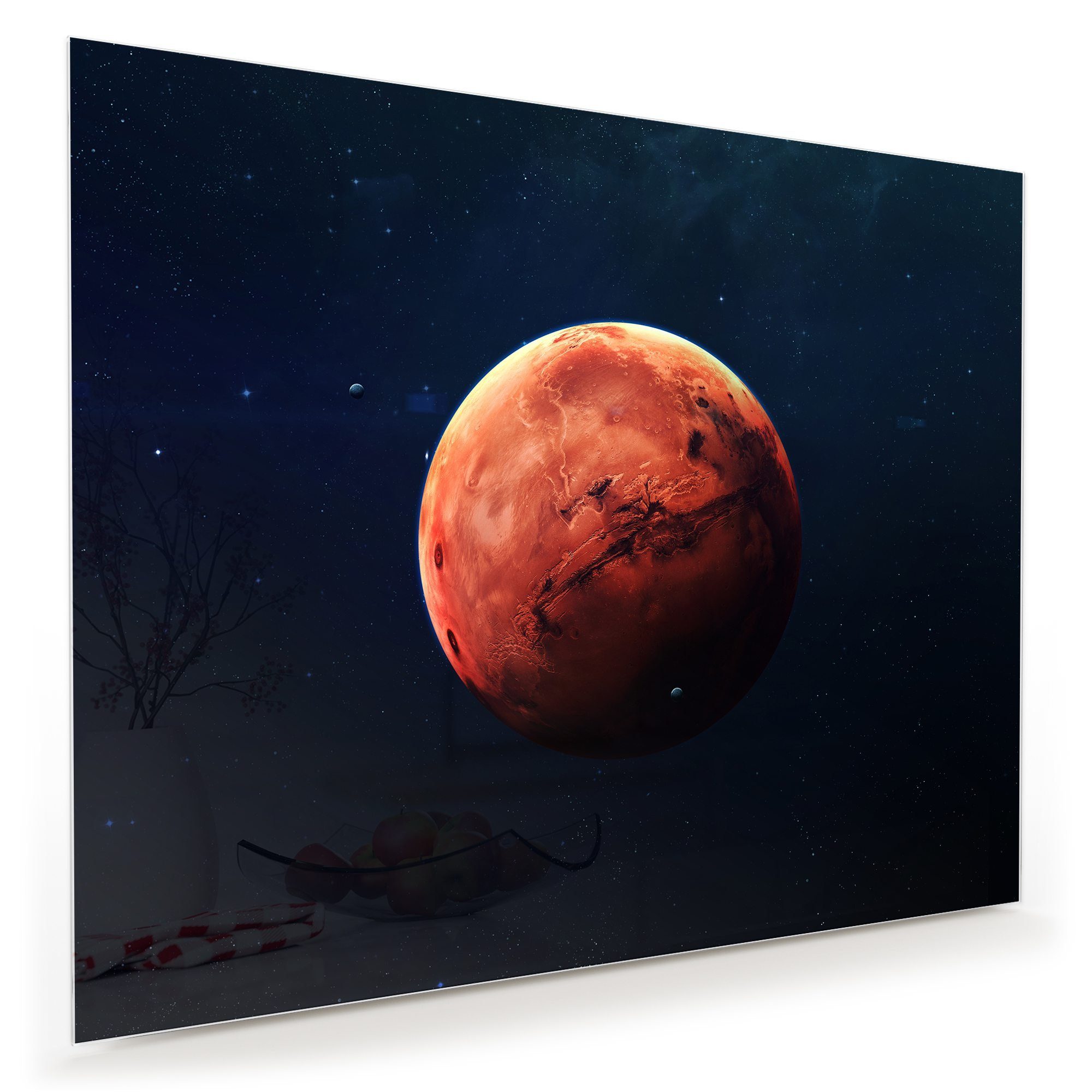 Primedeco Glasbild Wandbild Mars mit Aufhängung, Weltall