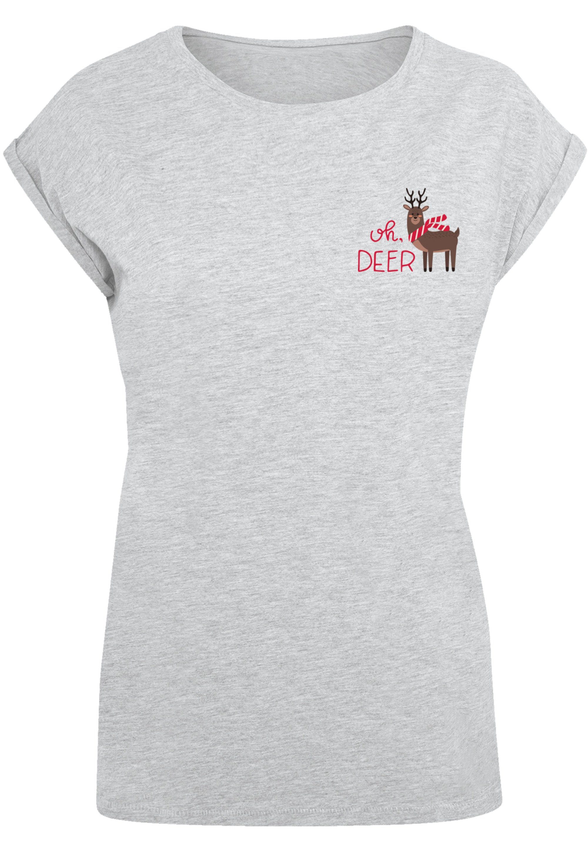 F4NT4STIC T-Shirt Christmas Premium heather Rock-Musik, grey Qualität, Deer Band