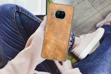 MuchoWow Handyhülle Leder - Strukturiert - Lederoptik - Braun, Phone Case, Handyhülle Xiaomi Mi 10T Lite, Silikon, Schutzhülle