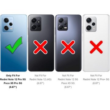 CoolGadget Handyhülle Denim Schutzhülle Flip Case für Xiaomi Poco X5 Pro 5G, Book Cover Handy Tasche Jeans Hülle für Poco X5 Pro 5G Klapphülle