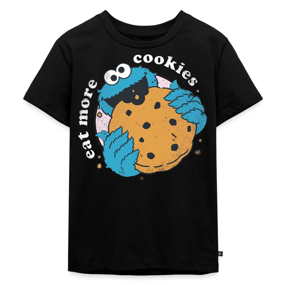 Spreadshirt T-Shirt Sesamstraße Krümelmonster Eat More Cookies Kinder Premium T-Shirt (1-tlg)