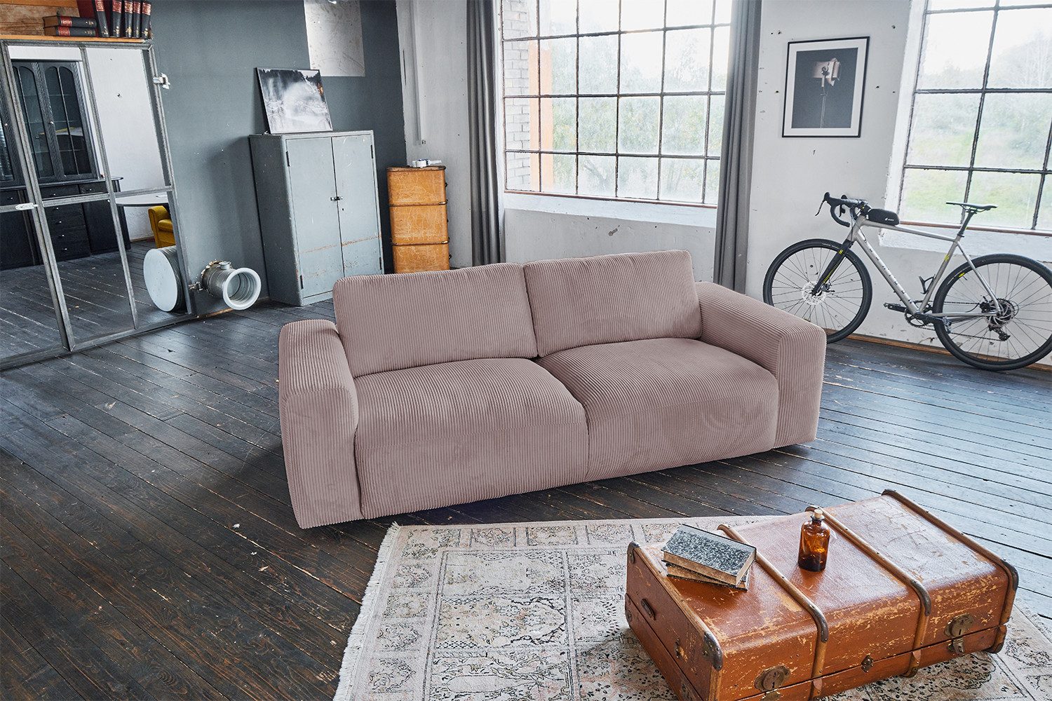 KAWOLA Sofa BODHI Cord Couch - Gemütlichkeit - Wohnzimmer Sofa - 3 Sitzer, Modernes Sofa für Drei, hochwertiger Bezug, toller Sitzkomfort – Bild 2 von 5