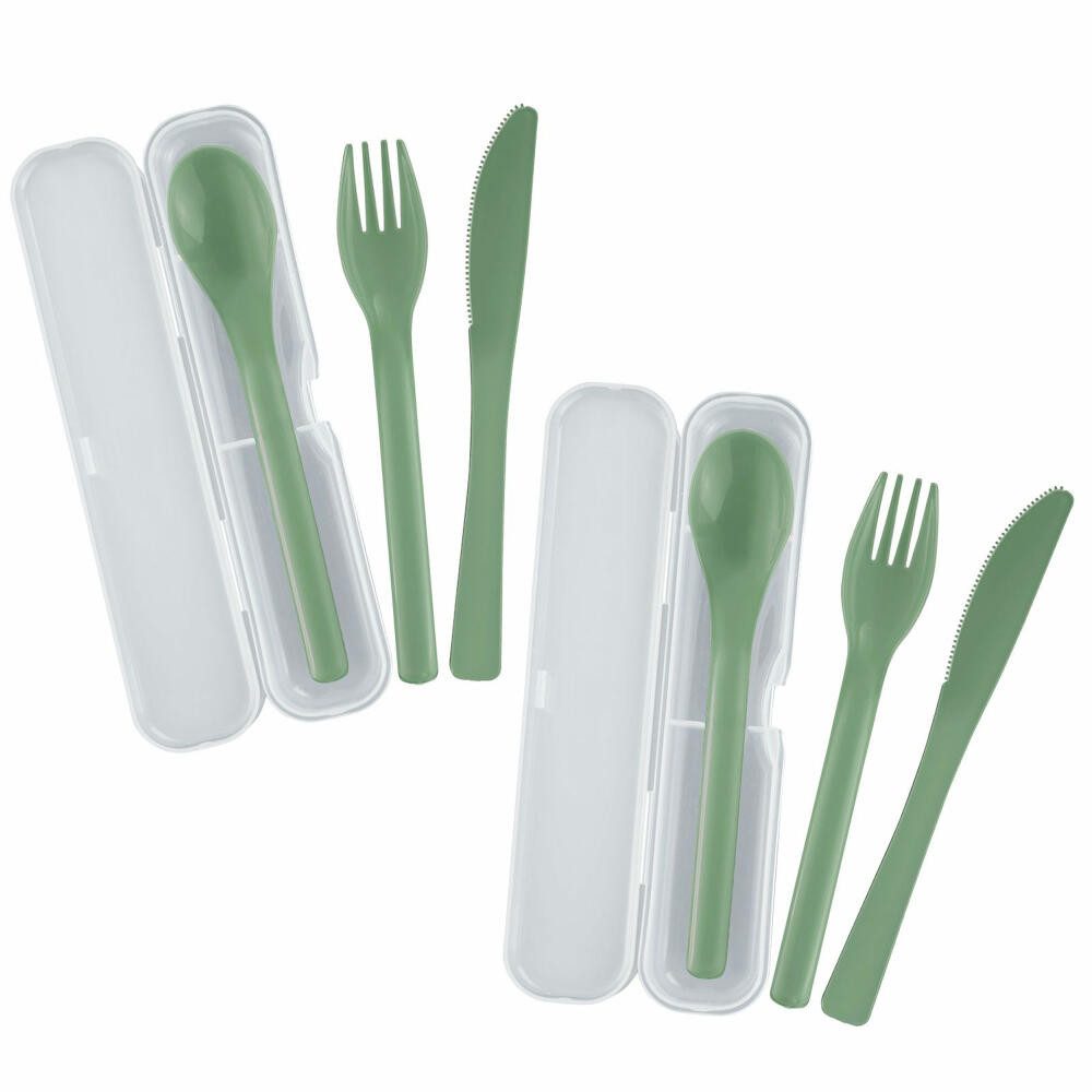 WESTMARK Besteck-Set 2 Sets je 3-teilig – praktisches Besteck-Set mit Messer, Gabel und, Kunststoff (PP)