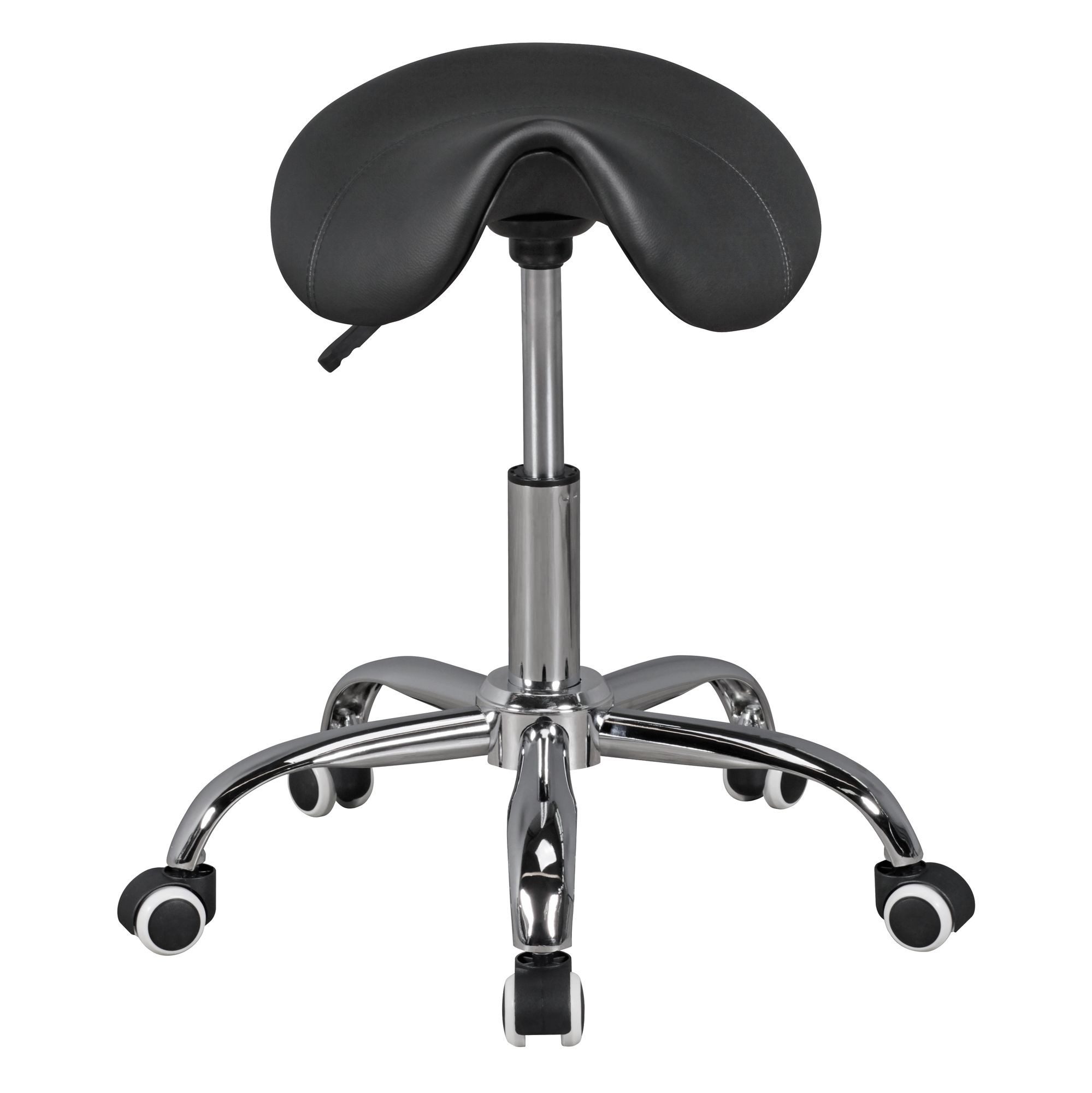 FINEBUY Arbeitshocker SuVa6064_1 Sattelhocker Praxishocker Kosmetikhocker Drehhocker (Sattelhocker Schwarz Kosmetikhocker Drehhocker), Friseurhocker Kunstleder, Praxishocker mit Rollen