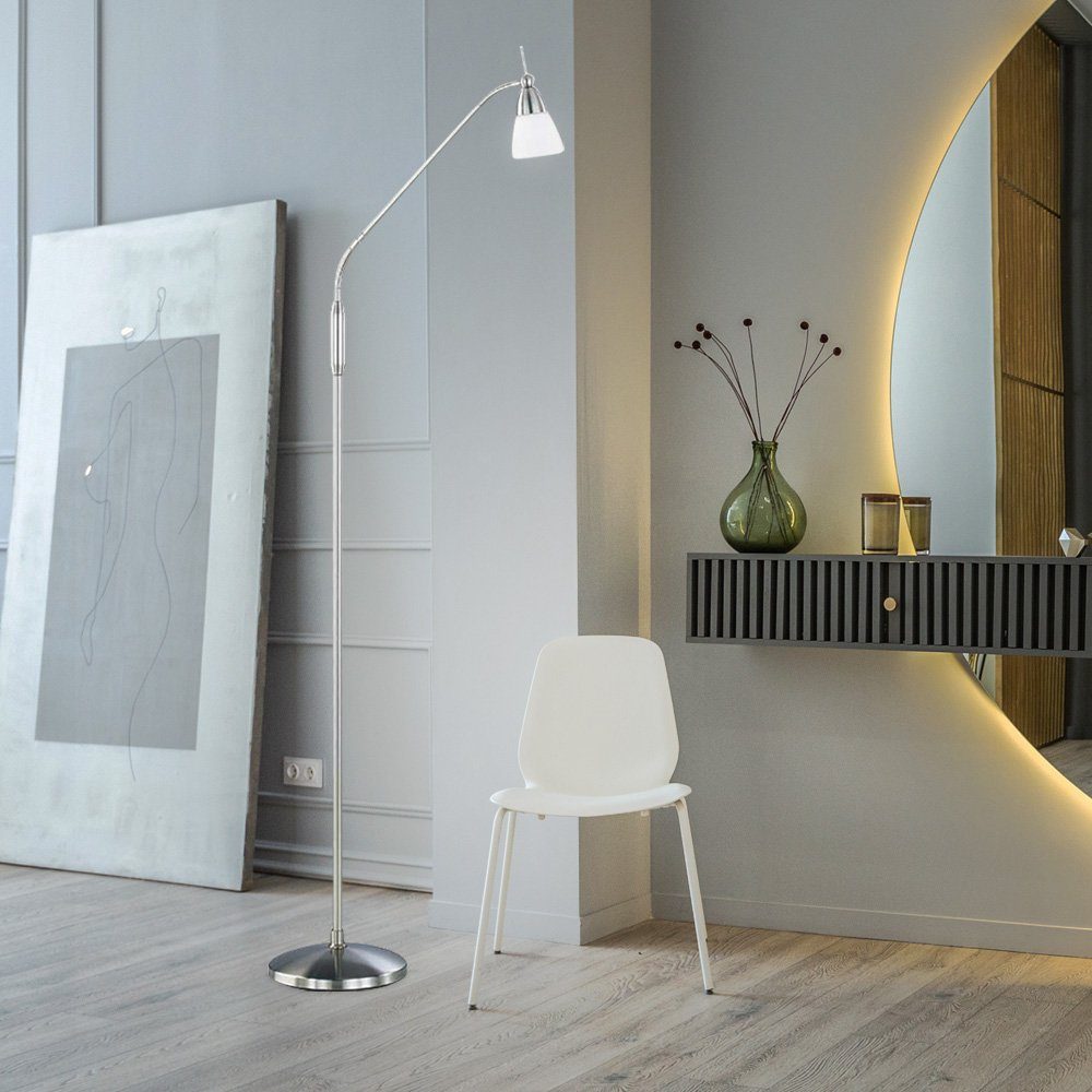 Leuchtmittel Glasspot LED Bogenlampe, etc-shop Touchdimmer inklusive, Stehlampe Standlampe Wohnzimmerlampe nicht beweglich