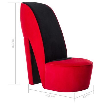 vidaXL Sessel Stuhl in Stöckelschuh-Form Rot Samt (1-St)