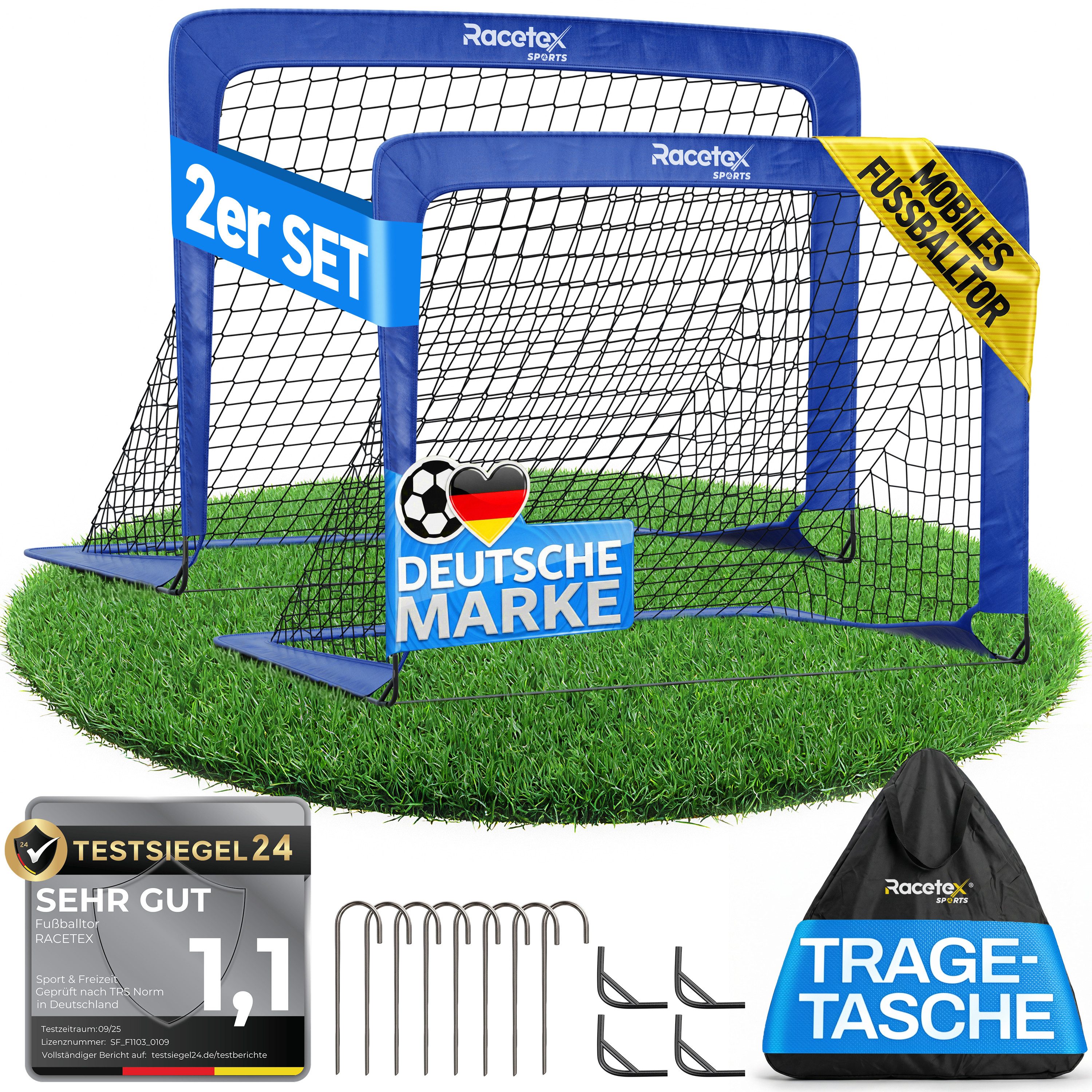 Racetex Fußballtor Racetex 2er Fußballtor Kinder Set - inkl. Tasche - FRÜHLINGSAKTION, ⚽ UNSERE EMPFEHLUNG ⚽