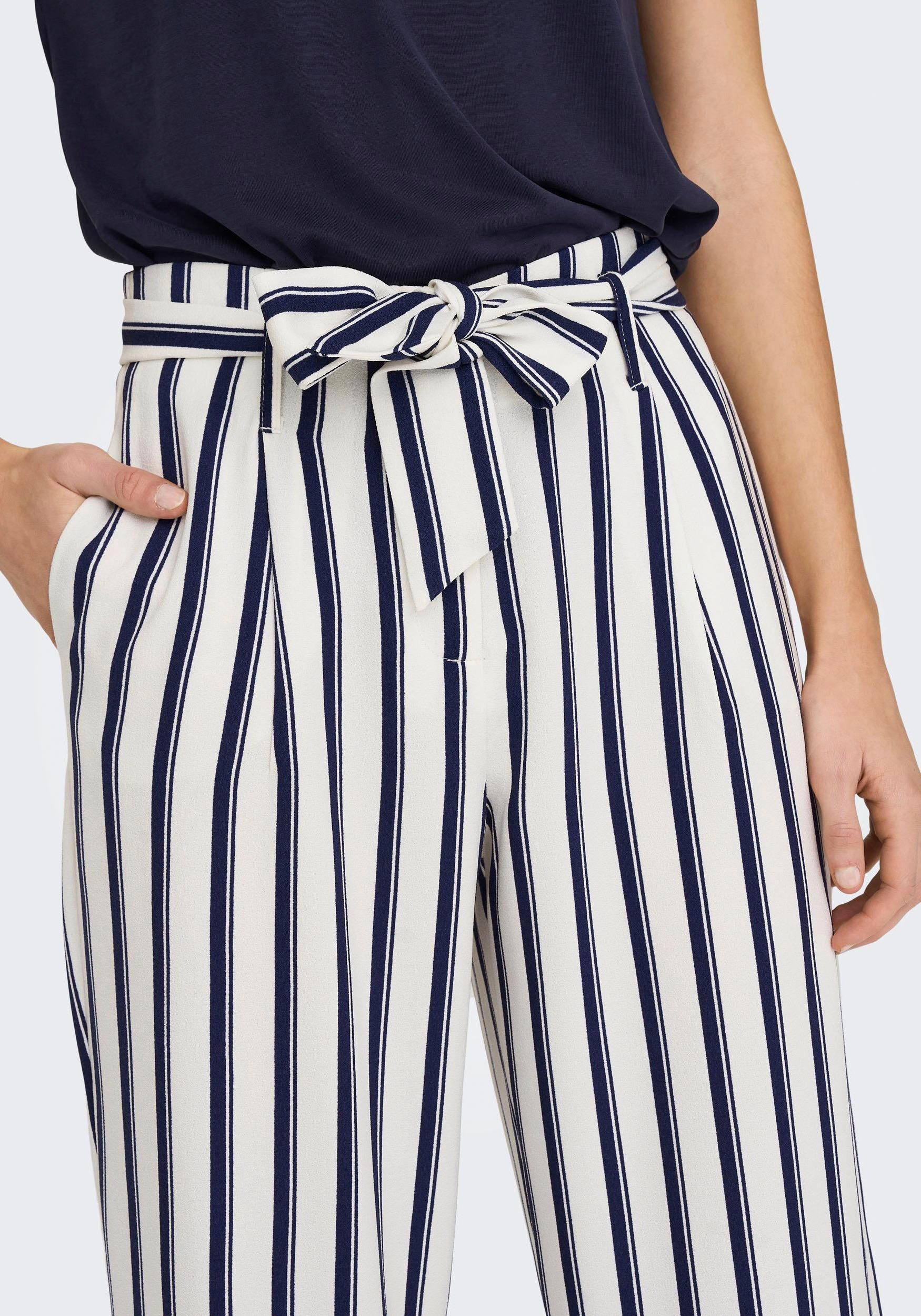 ONLY Anzughose Cloud PANT Stripes:partiot STRIPE CC TLR blue BELT Dancer HW ONLLOWA