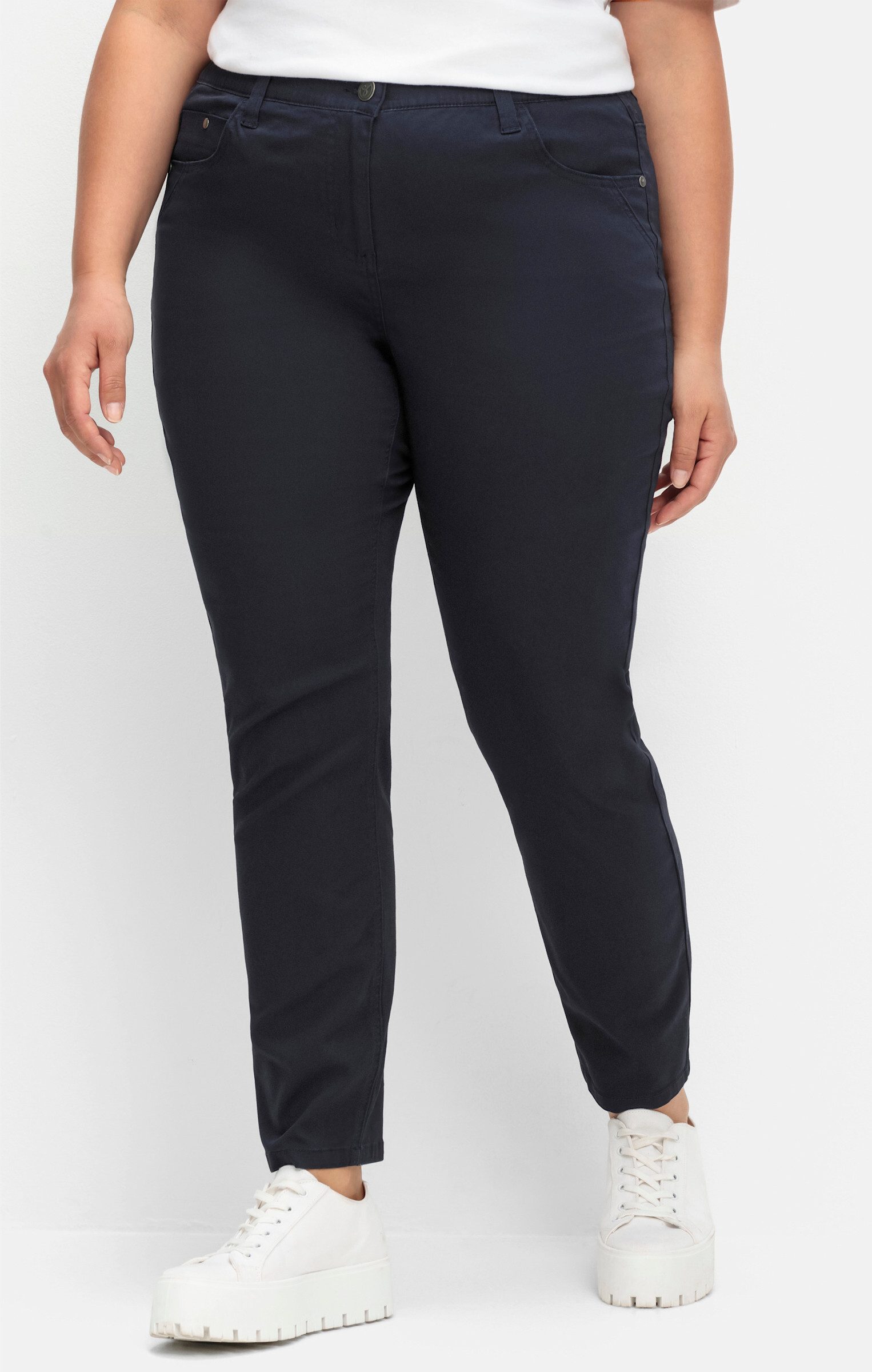 Sheego Jerseyhose 5-Pocket-Hose Innenbeinlänge ca. 77 günstig online kaufen