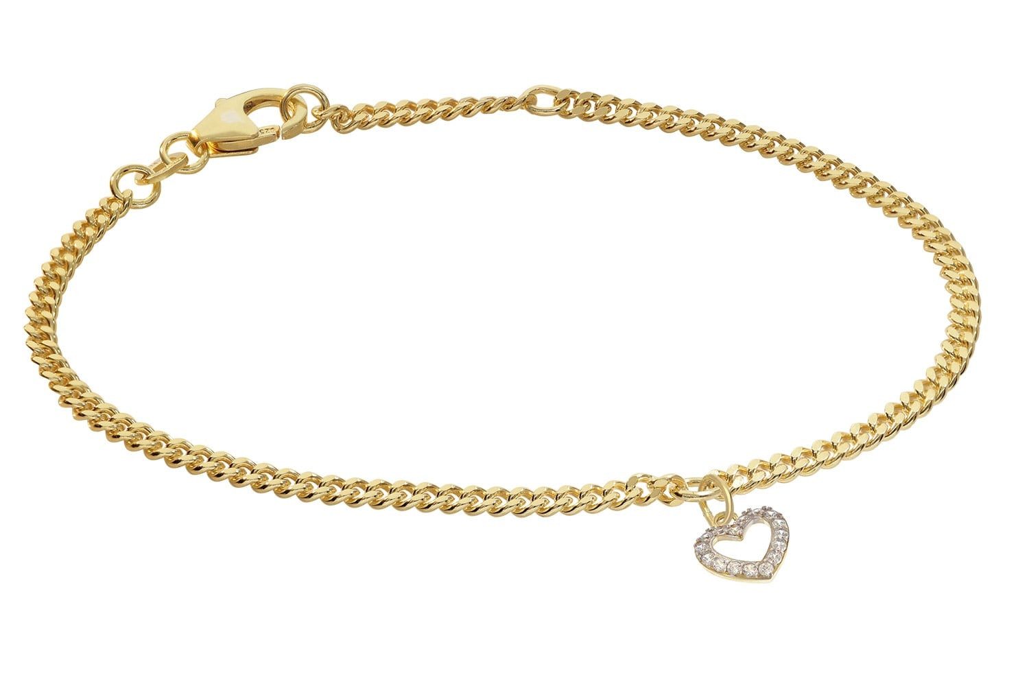 trendor Gliederarmband Mädchen-mit 925 Silber Vergoldet Zirkonia