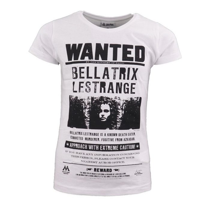 Harry Potter Print-Shirt Harry Potter Wanted Beatrix Lestrange Mädchen T-Shirt Gr. 134 bis 164 Baumwolle