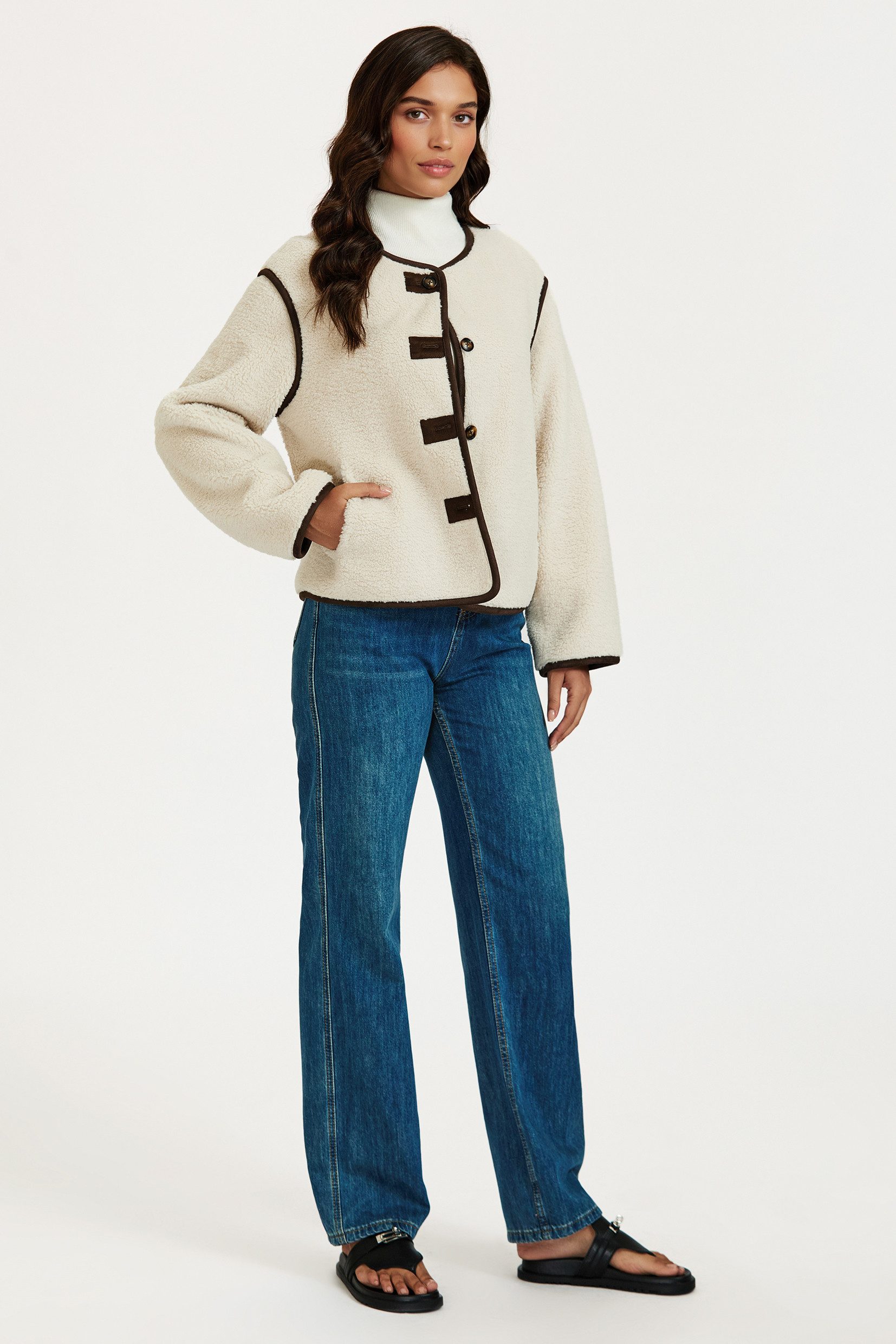 FS Collection Fellimitatjacke Teddyjacke Damen – Lammfellimitat-Jacke – Jac günstig online kaufen