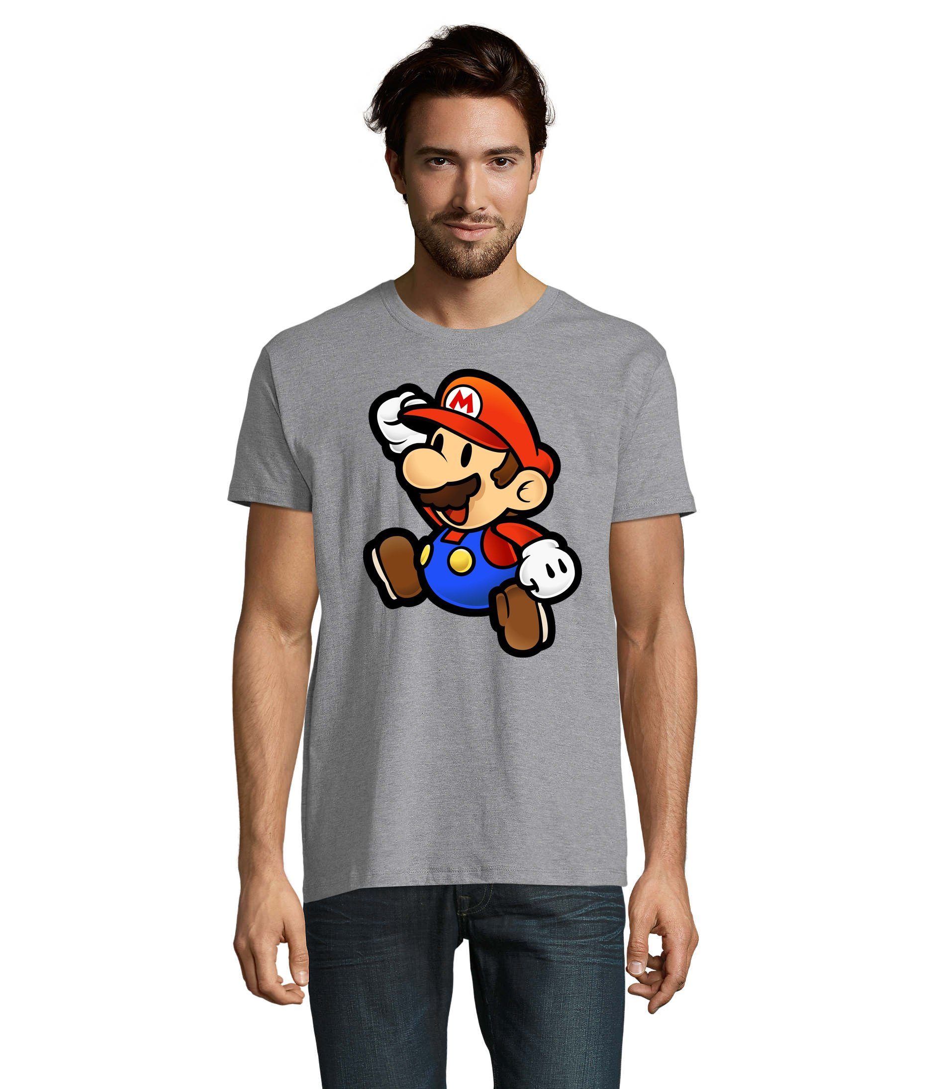 Herren & Luigi Nintendo Brownie Yoshi Mario Grau Blondie T-Shirt Super Gaming