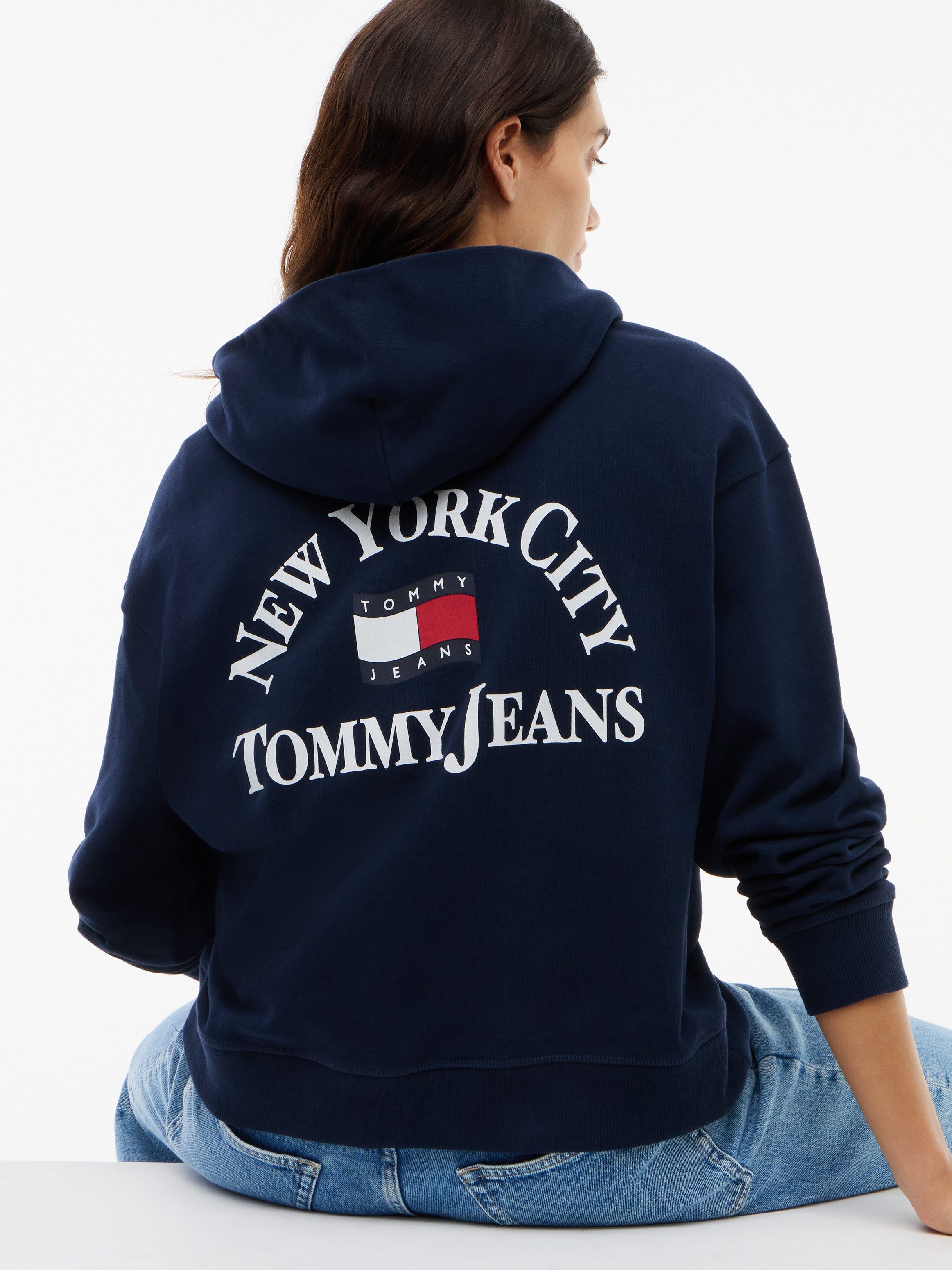 Tommy Jeans Kapuzensweatshirt TJW BXY ARCH WAVY FLAG HOOD EXT Baumwolle