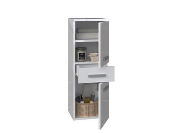 ibonto Eckschrank Badezimmerschrank mit Schublade & Türen - Elegantes Sideboard