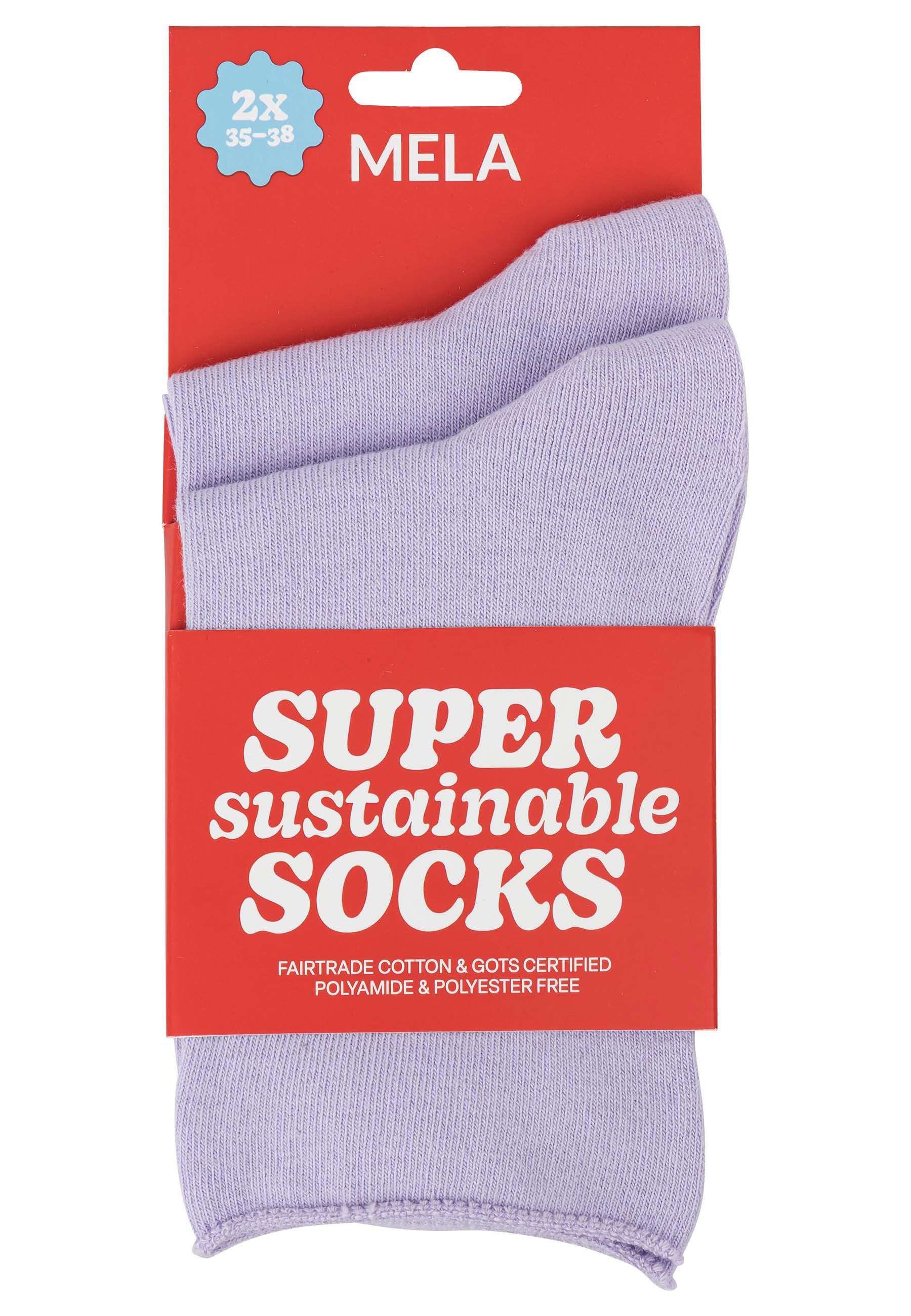 MELA Socken Rollsaum Socken 2 Paare Frei von Polyester und Polyamid.