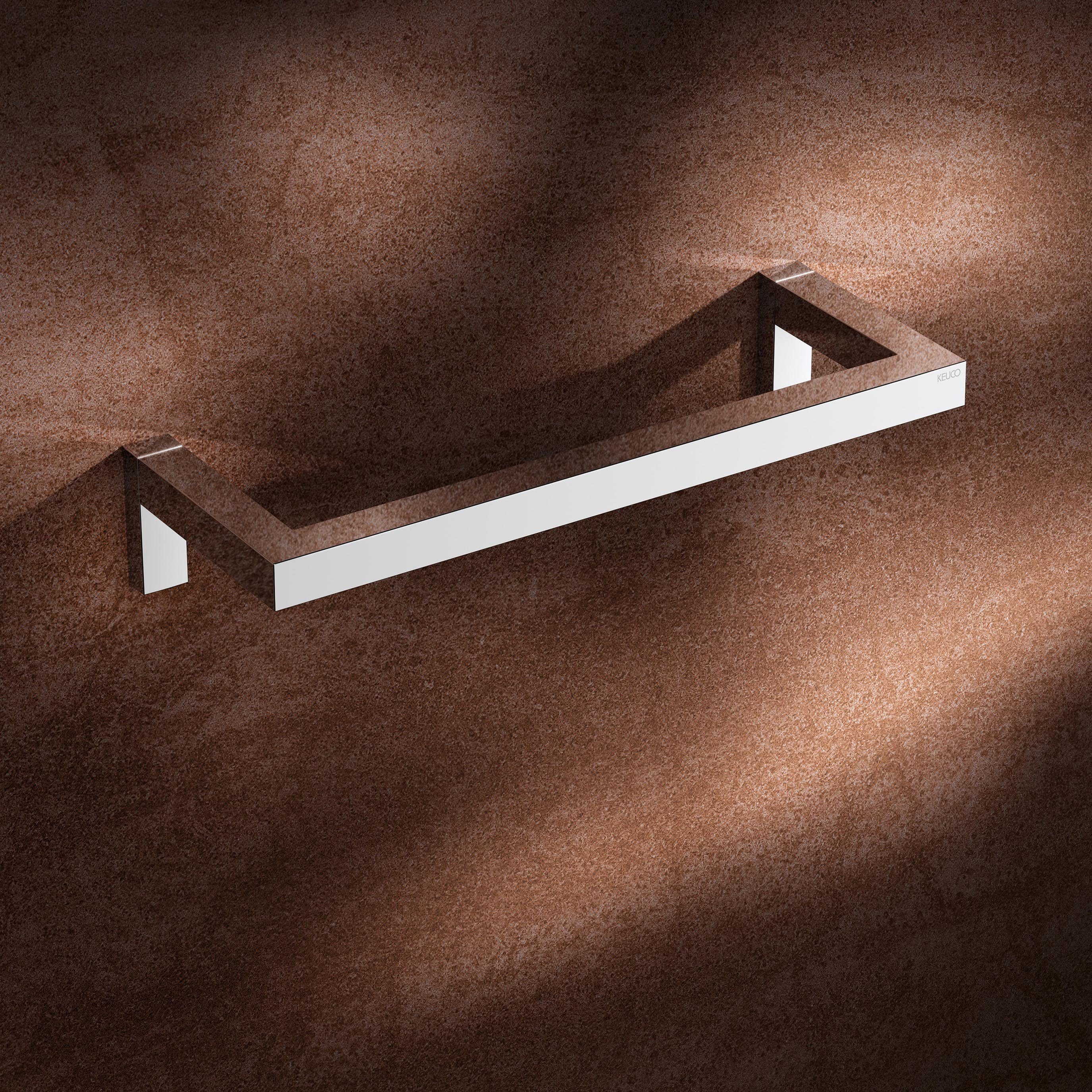 Keuco Handtuchring Edition 90 Square, aus Metall, hochglanz-verchromt, 36cm breit, eckig, Wandmontage