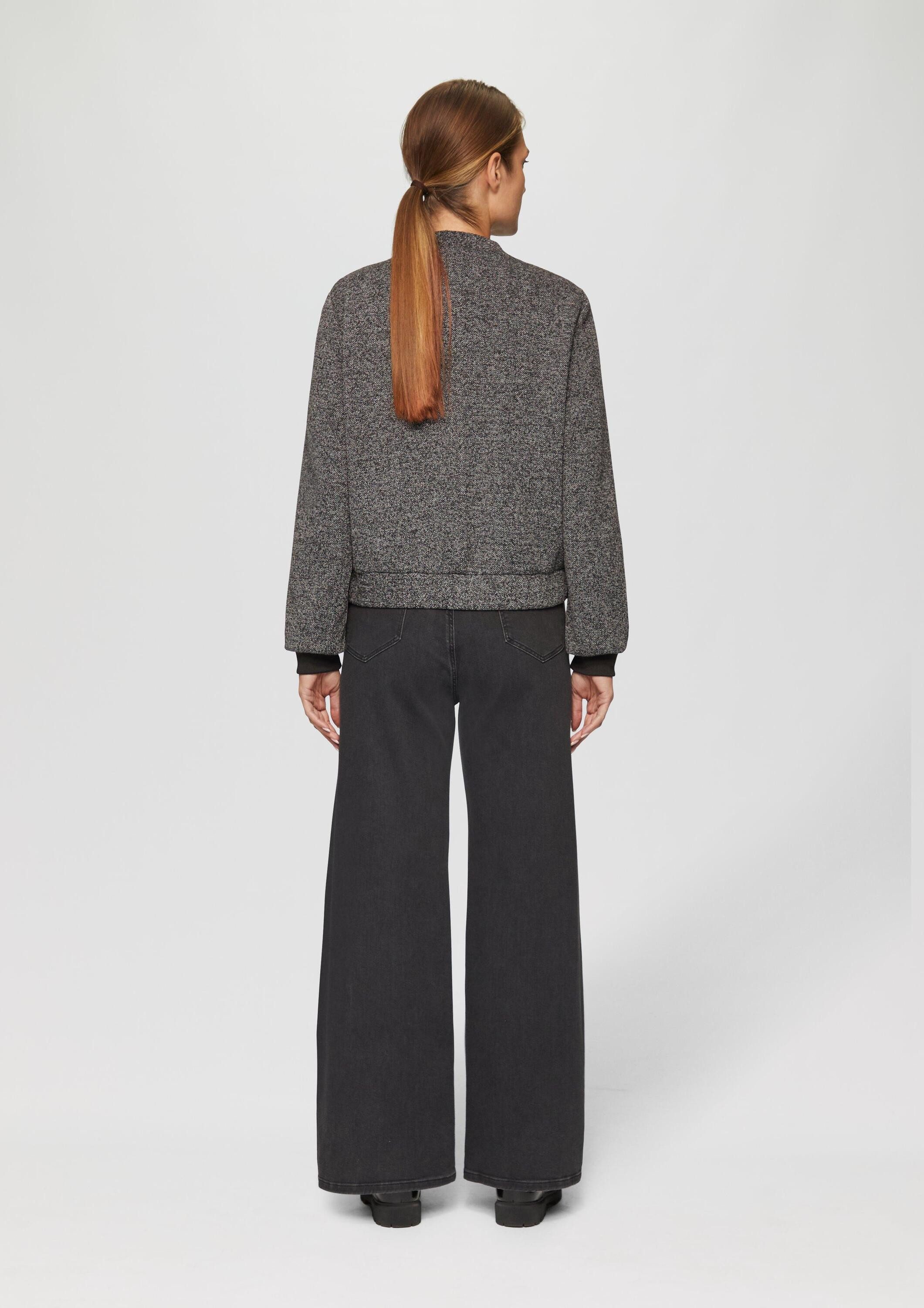 s.Oliver Funktionsjacke Indoor-Jacke Melierter Blouson mit Druckknöpfen