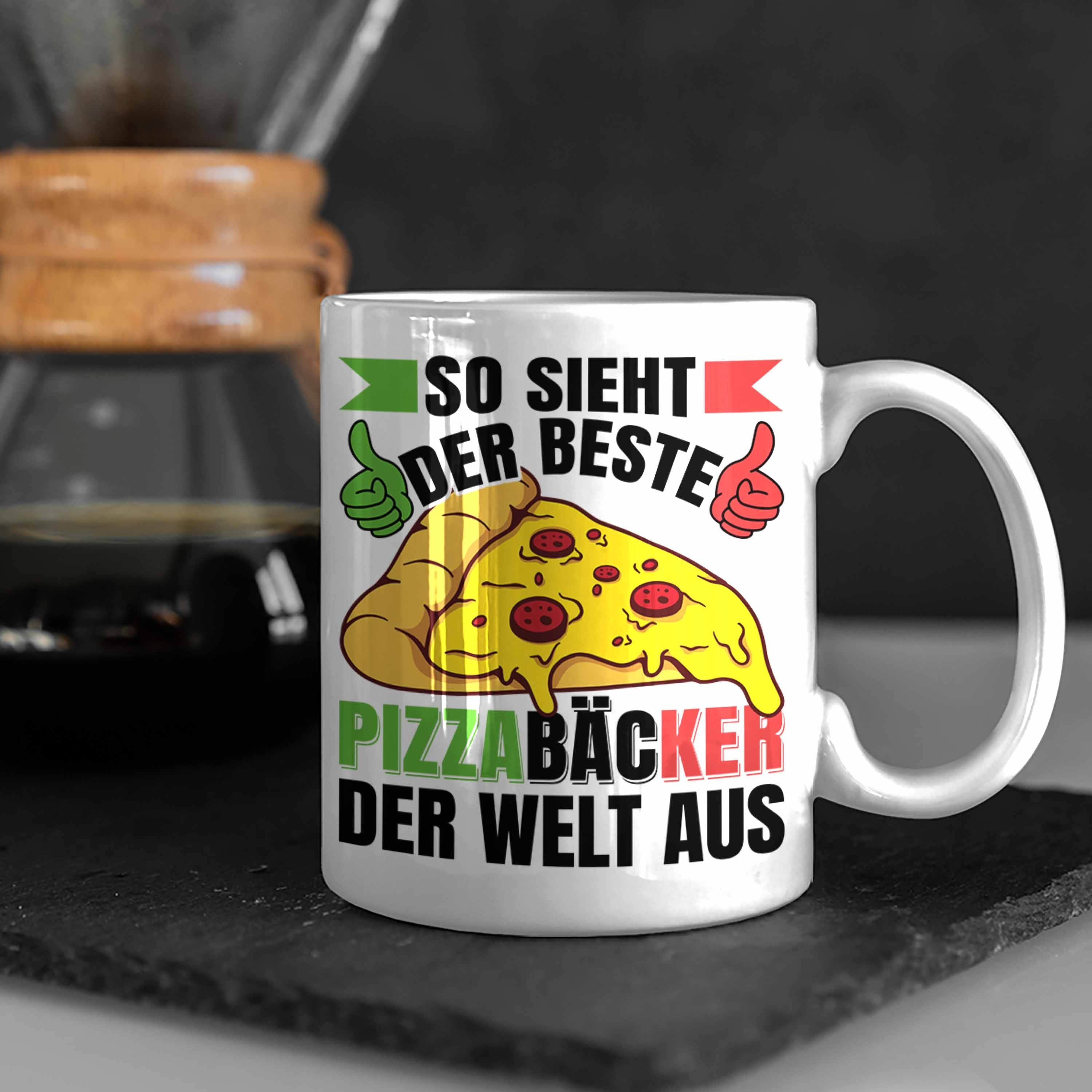 Weiss - Spruch Pizzabäcker Geschenk Pizza-Bäcker Trendation Tasse Geschenkidee Trendation Tasse Lustiger