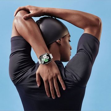 Wigento Smartwatch-Hülle Für Xiaomi Redmi Watch 4 Kunststoff Watch Hülle + 3D Hartglas Schwarz