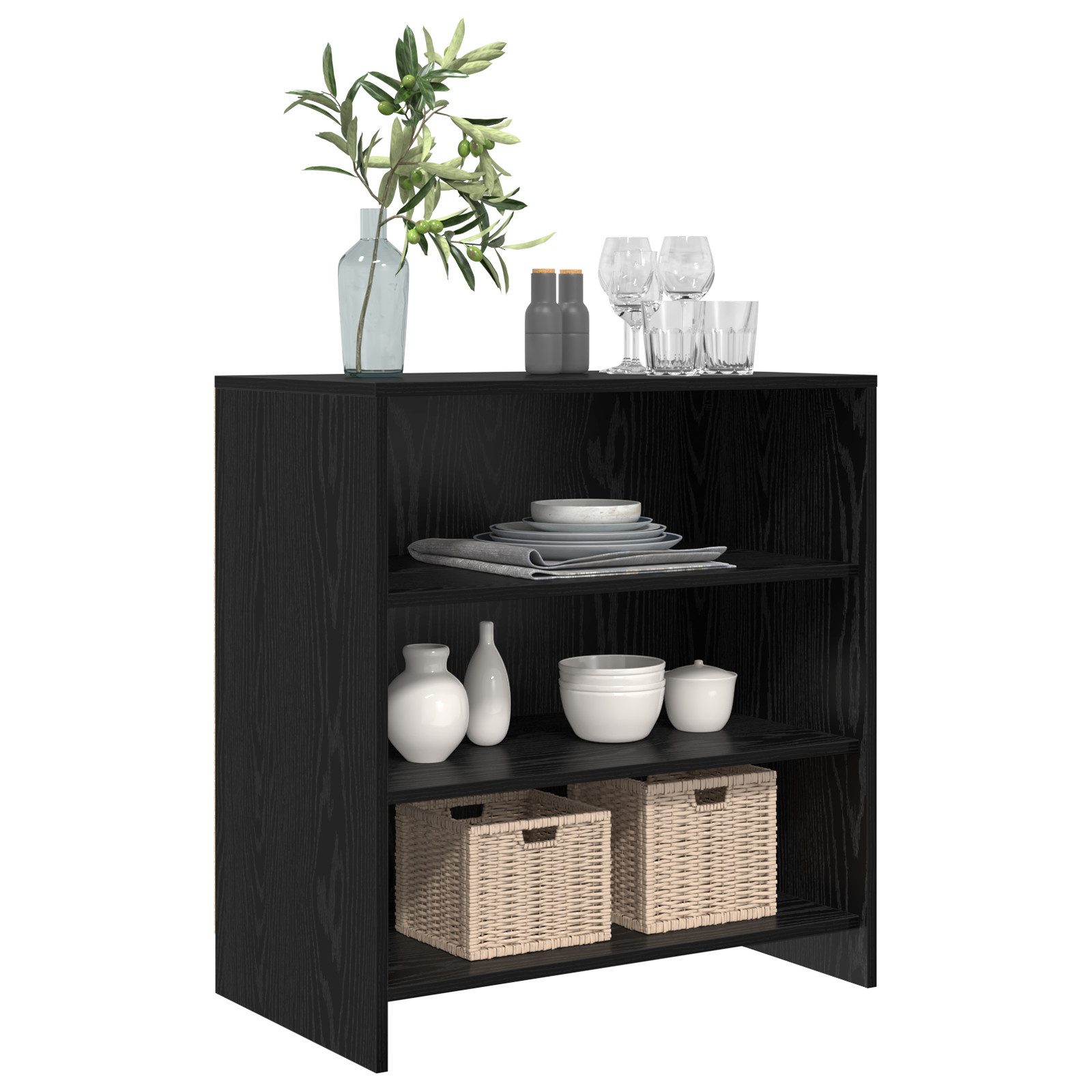 vidaXL Sideboard Sideboard Schwarz Eiche 70x41x75 günstig online kaufen
