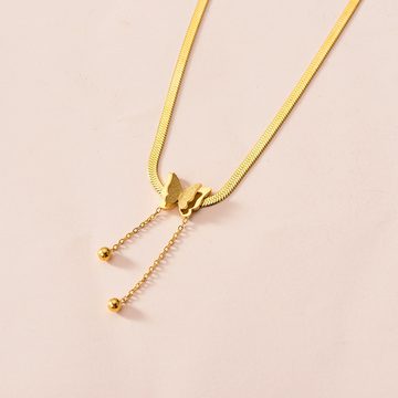 ANLÜDE Charm-Kette Schmetterling Charme Halskette für Damen