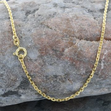 HOPLO Goldkette Ankerkette diamantiert Длина 42cm - Breite 1,9mm - 585-14 Karat Gold, Made in Germany