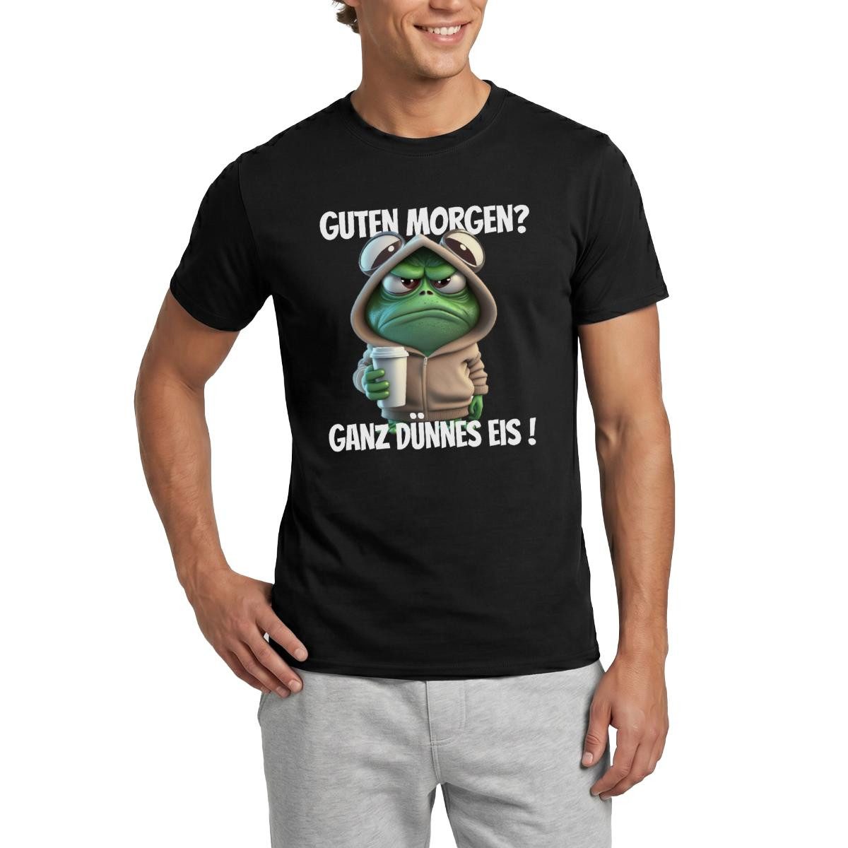 T-Shirt Guten Morgen Ganz Dünnes Eis Männer T-Shirt