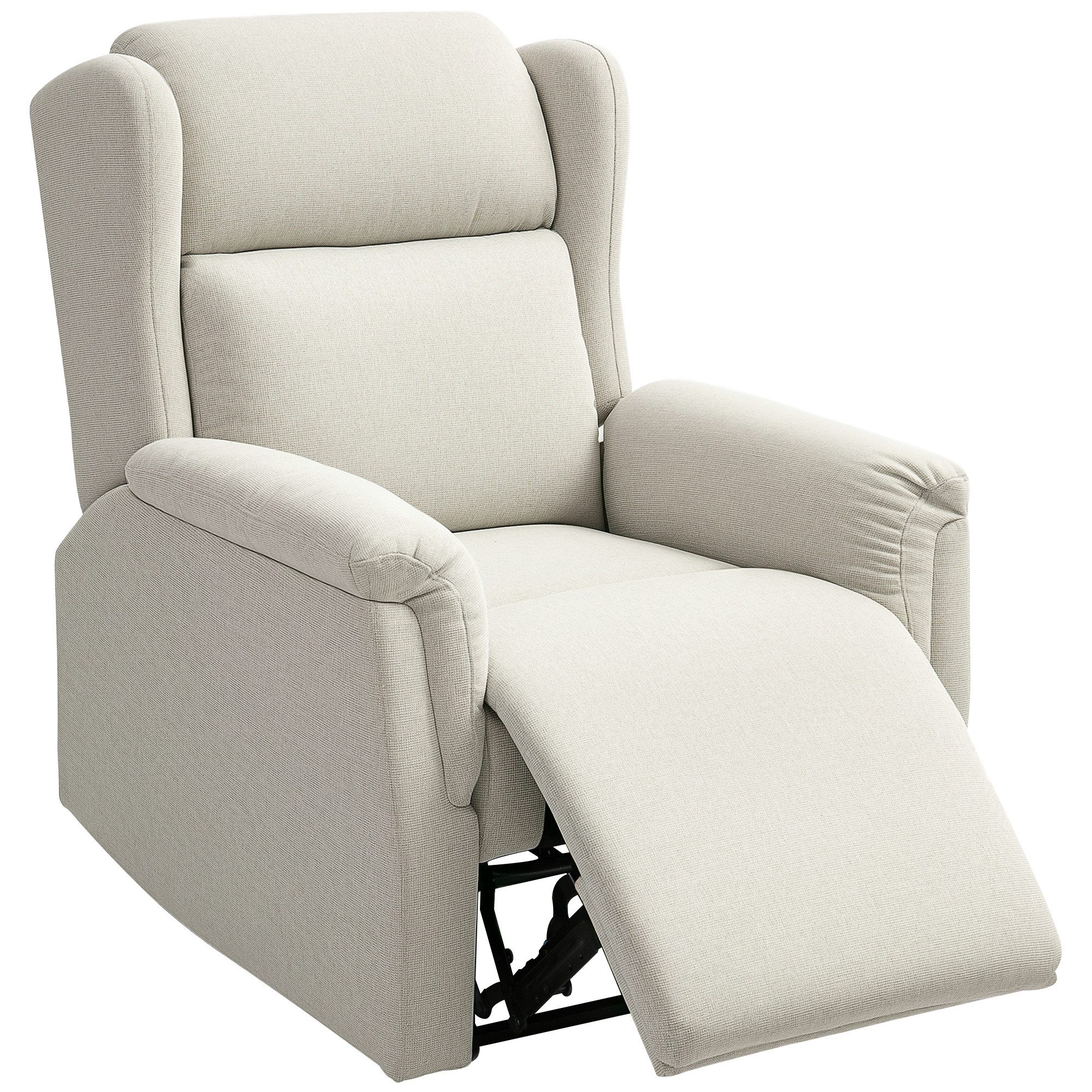 furnicato Relaxsessel Verstellbar mit Fußstütze 160° neigbar Beige (1-St)