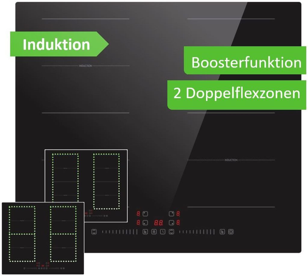 BOSCH Backofen-Set Herd-Set Bosch Backofen 3D-Heißluft + PKM Flex-Induktionskochfeld 60cm, EcoClean Direct