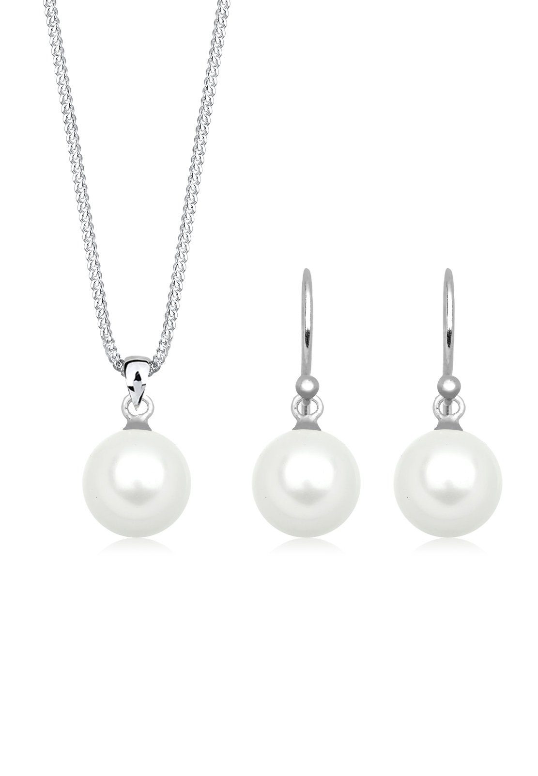 Muschelkernperlen Silber« Kaufen 925 »kette Basic Online Schmuckset Elli Hänger Ybg7f6y