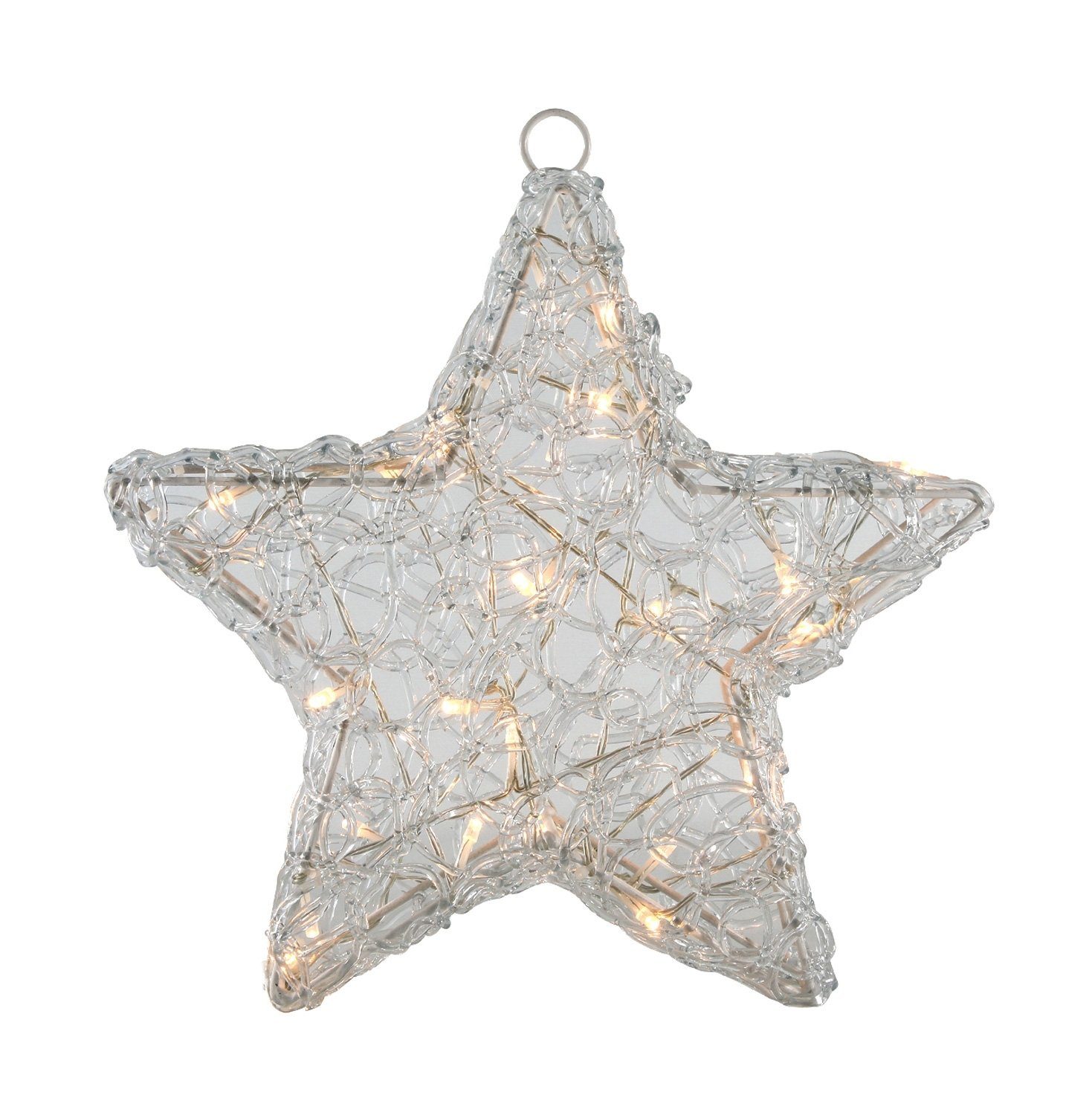 HIT Trading LED Stern LANA, 30 x 30 cm, Weiß, Soft-Acryl, Blinkend, LED fest integriert