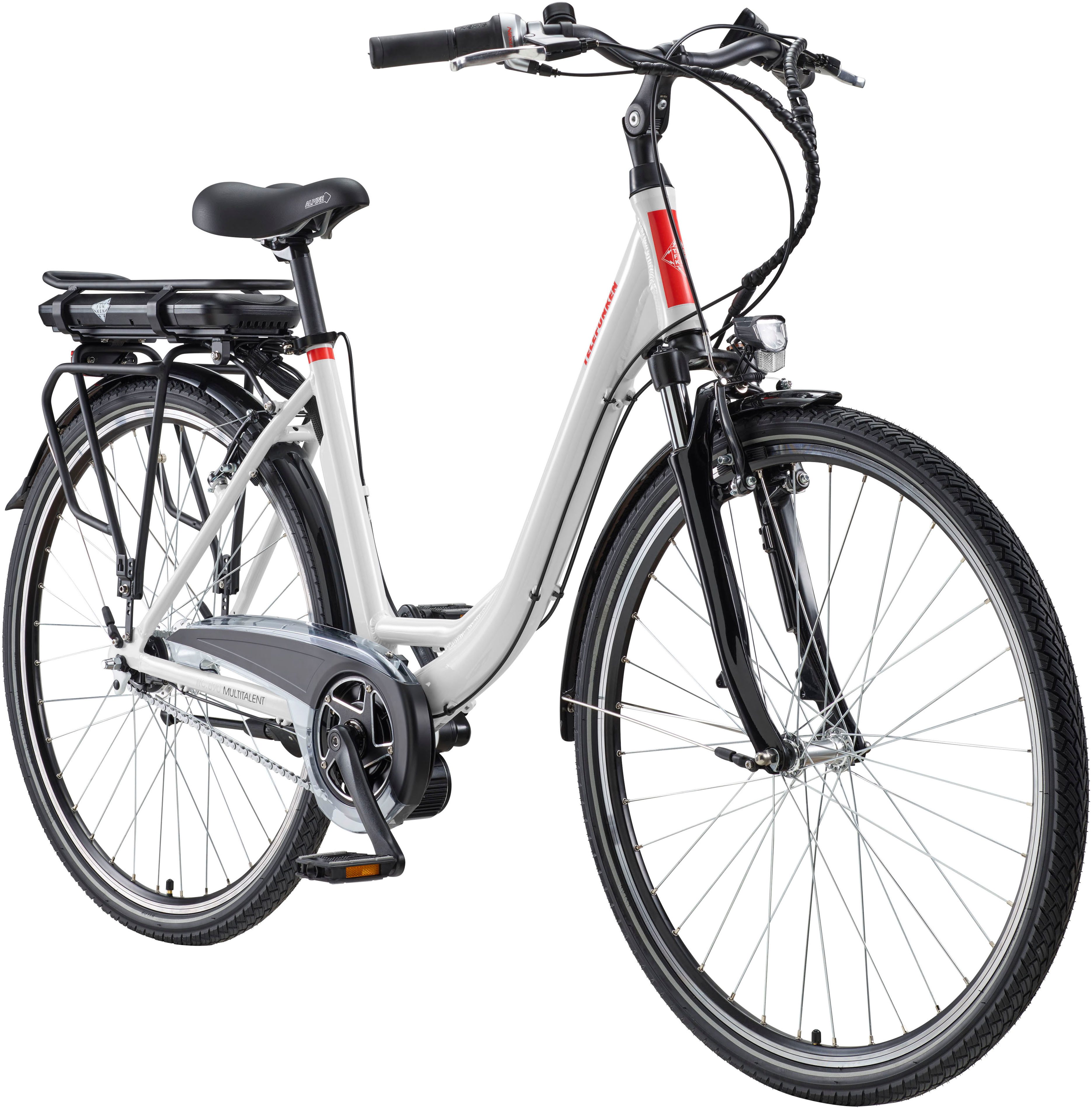 Telefunken E-Bike Cityrad Multitalent RC890, 7 Gang Shimano Nexus Schaltwerk, Mittelmotor, 468 Wh, Pedelec, Elektrofahrrad für Damen u. Herren