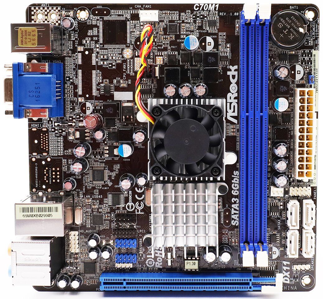 Asrock ASRock C70M1 Mainboard (Sockel HD6290, VGA, SND, GLN, SATA III ...