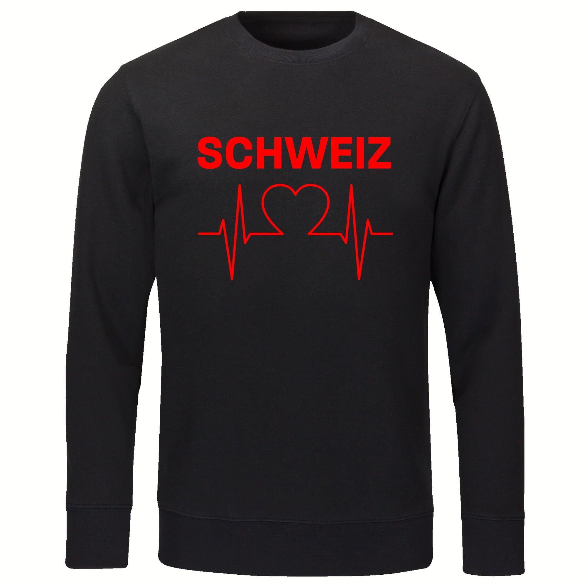 multifanshop Sweatshirt Schweiz - Herzschlag - Pullover