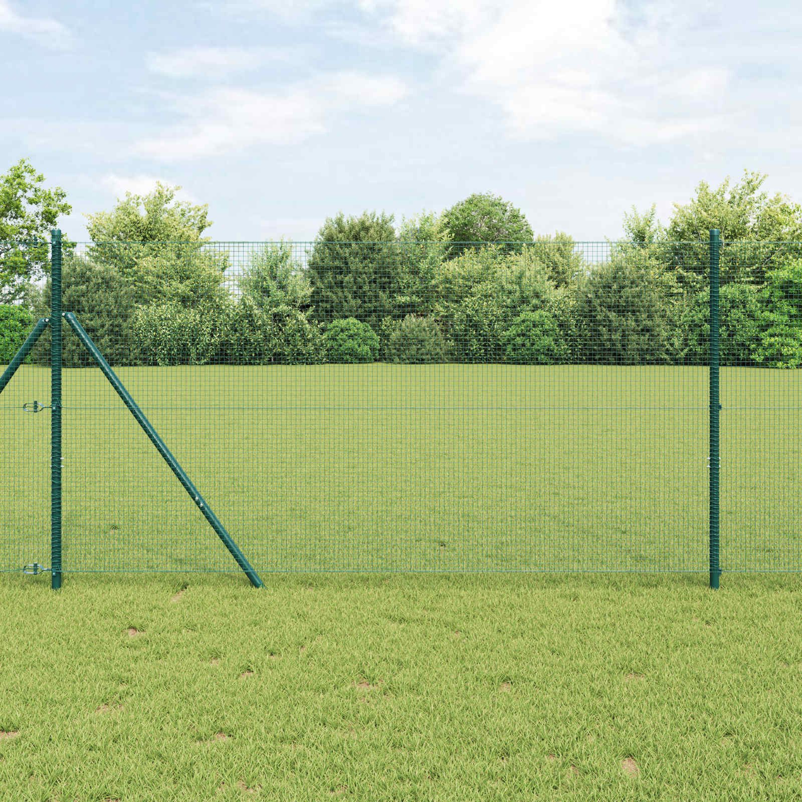 vidaXL Zaun, Geschweißter Drahtzaun Grün 1,4 x 50 m
