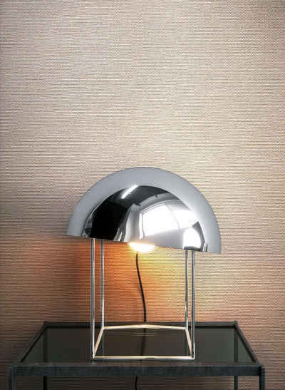 Newroom Vliestapete, Beige Tapete Uni Glänzend - Unitapete Textil-Optik Gold Modern Glamour Einfarbig Struktur für Wohnzimmer Schlafzimmer Küche