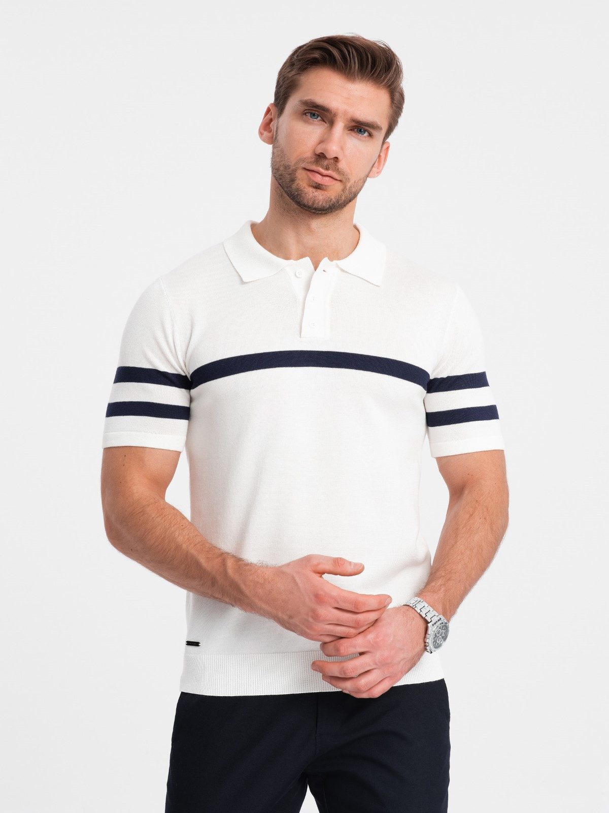 OMBRE Poloshirt Herren-Poloshirt aus weichem Strick günstig online kaufen