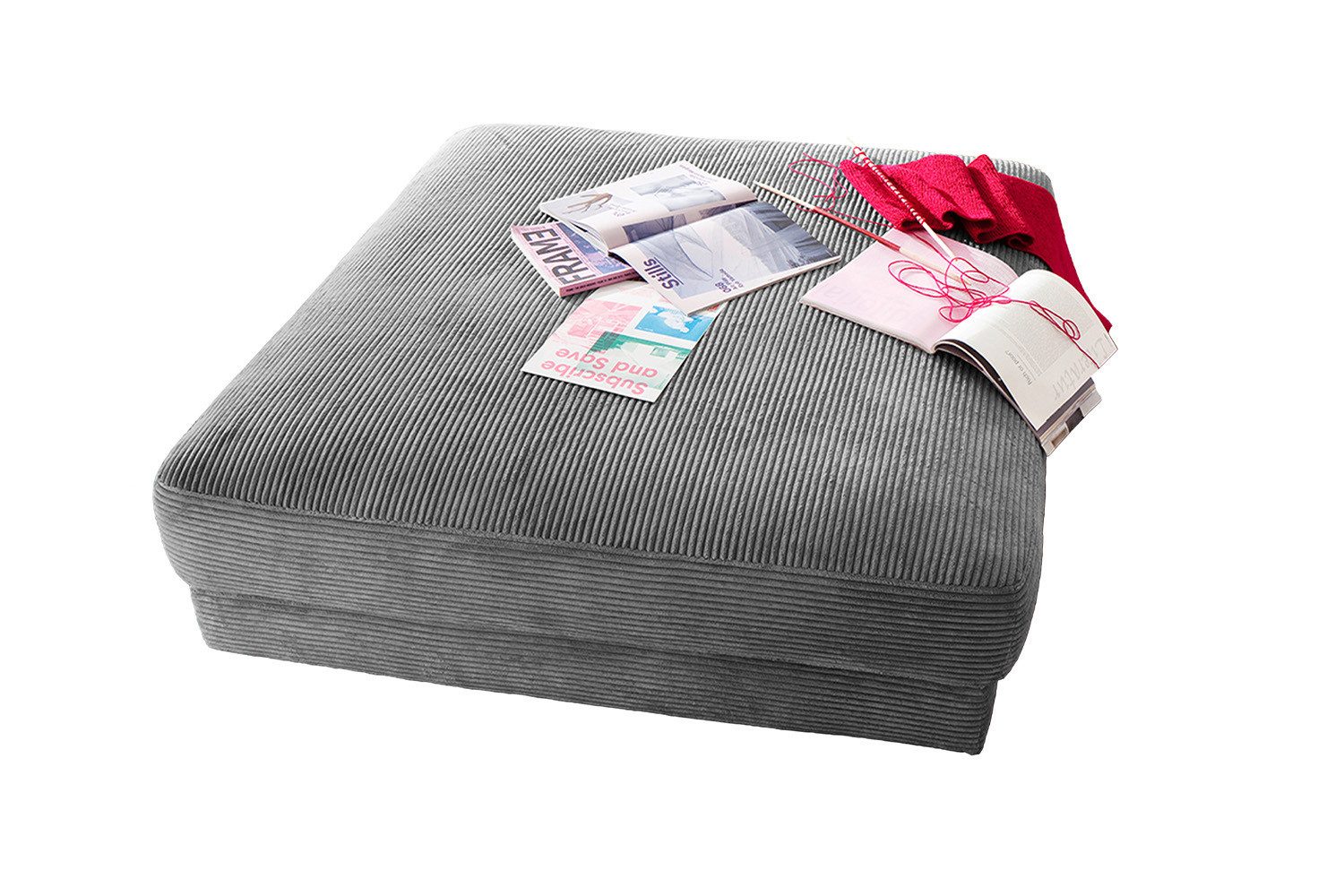 KAWOLA Hocker MADELINE, Big Hocker Polsterhocker Cord verschiedene Farben günstig online kaufen