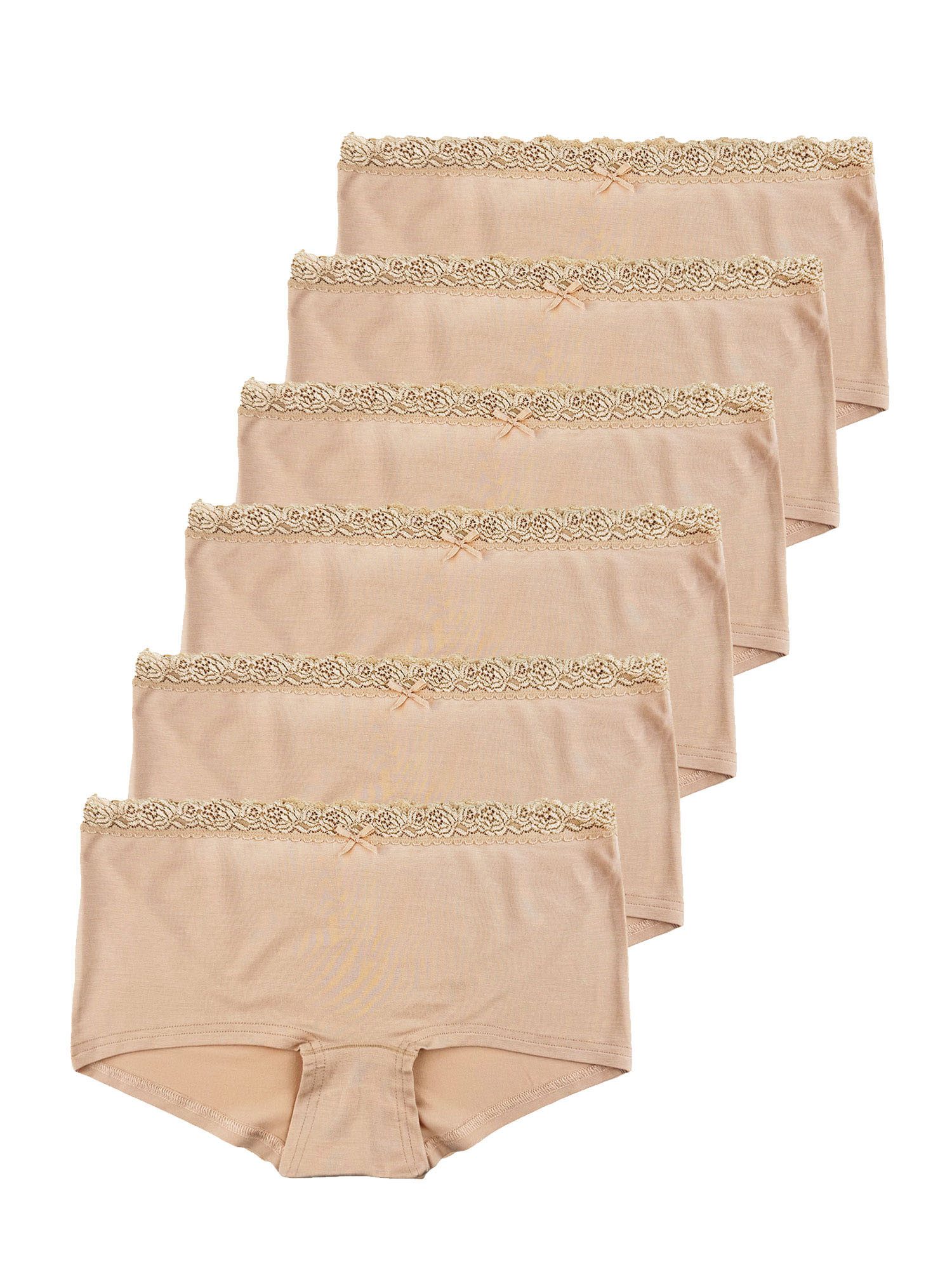 Nina Von C. Panty 6er Pack Panty Cosy (Packung, 6-St) Modal, glänzende Blütenspitze, atmungsaktiv & pflegeleicht