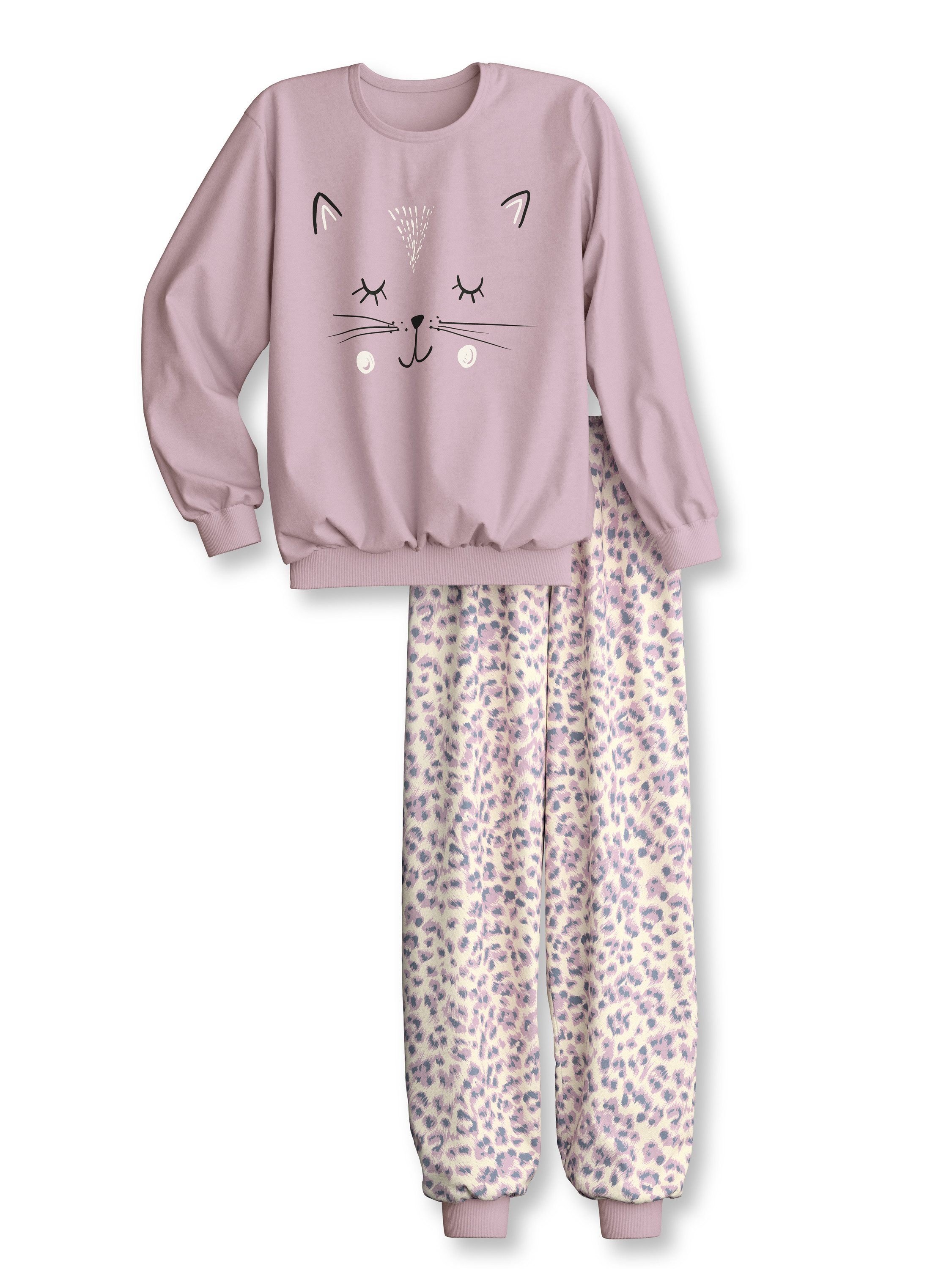 CALIDA Pyjama Cat Kinder (2 tlg) mit Bündchen, weich, atmungsaktiv, temperaturausgleichend