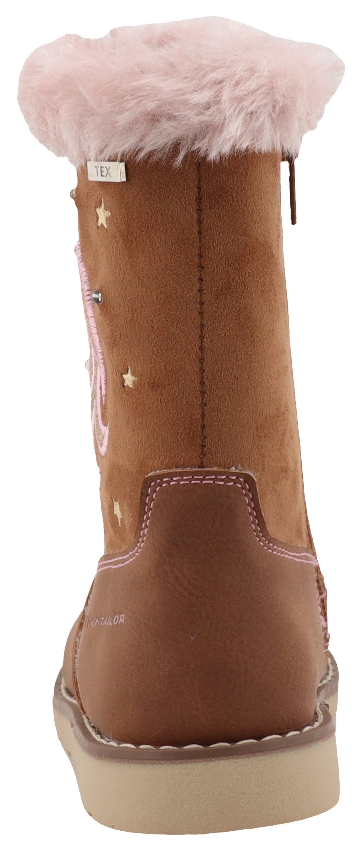 TOM TAILOR Blinkschuh Winterstiefel Langschafttstiefel, Kinderstiefel mit blinkendem Einhornmotiv