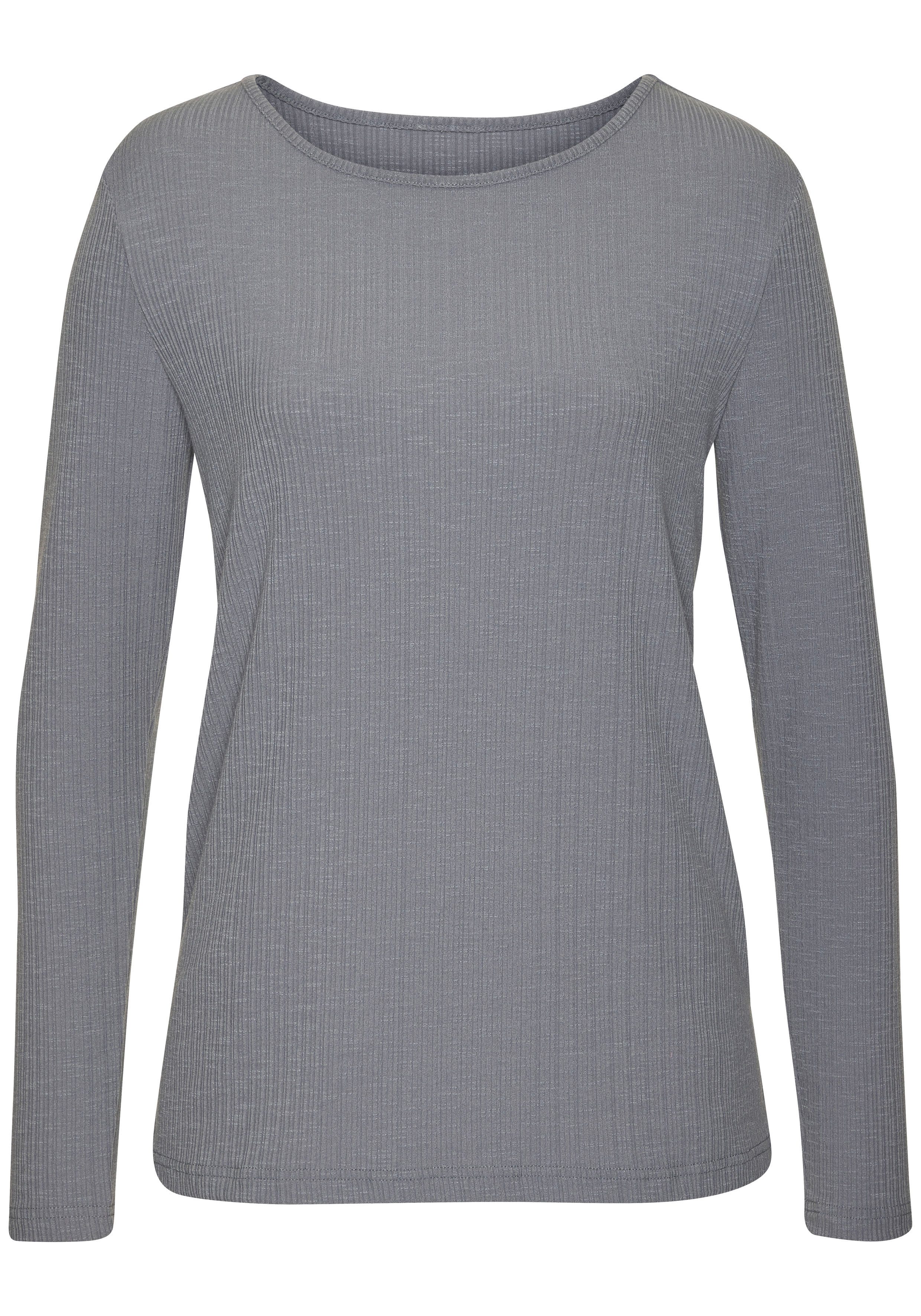 Vivance by Lascana Langarmshirt mit Rippstruktur aus weichfließender Qualität mit Viskose – Bild 2 von 5