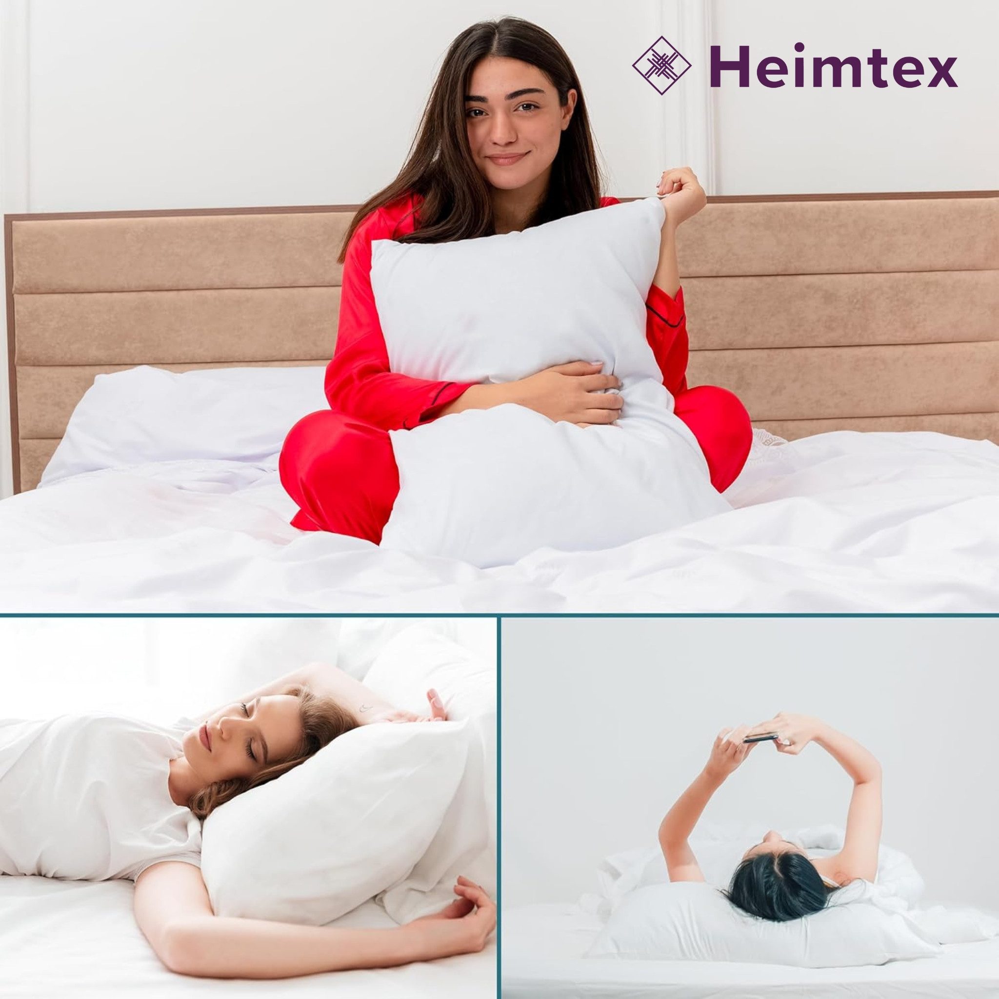 Heimtex Kopfkissen Gesteppte Kissen – 2er-Pack waschbare Kissen mit Baumwollfaserfüllung, Bezug: 2