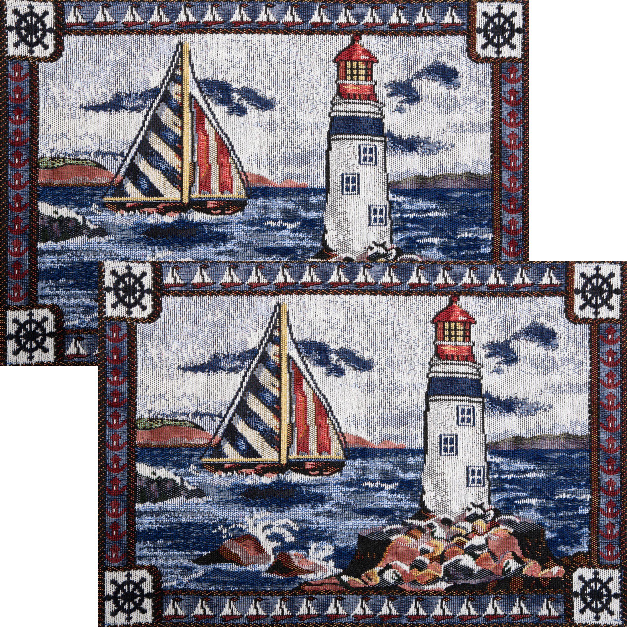 Platzset Tischset 2er-Pack, Gobelin Motiv: Leuchtturm günstig online kaufen