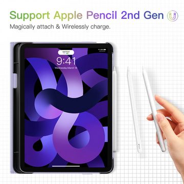 Fintie Tablet-Hülle für iPad Air 11 Zoll M2(2024), iPad Air 5. Gen(2022)/Air 4. Gen 10,9'', mit Stifthalter, Soft TPU Rückseite Abdeckung Hülle Intelligent Case