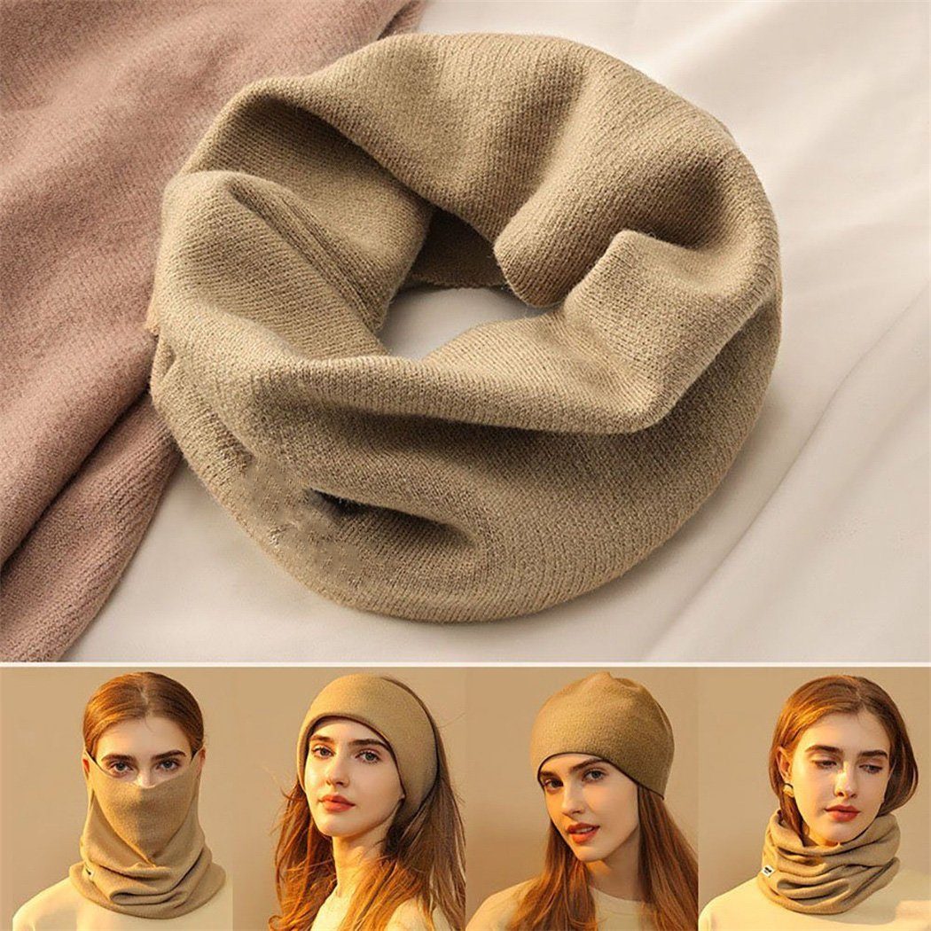 Ohr, hängenden Schal all-in-one kalte DAYUT Hut Maske Schal warm Modeschal (1-St) Funktion